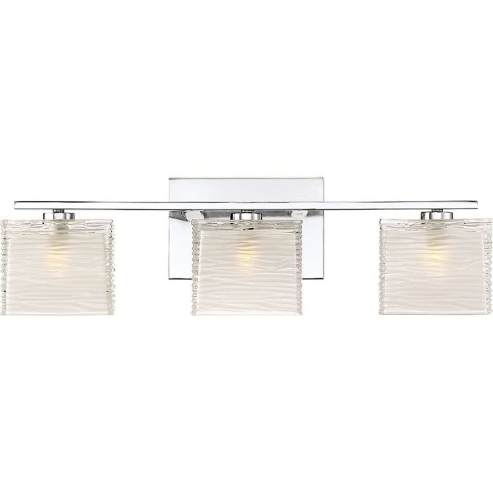 3-Light Brushed Nickel Transitional Bathroom Vanity Light Fixture - Modern Elegant Bath Light for Bathroom, Powder Room & Dressing Area - Model 71-BEL-4352171