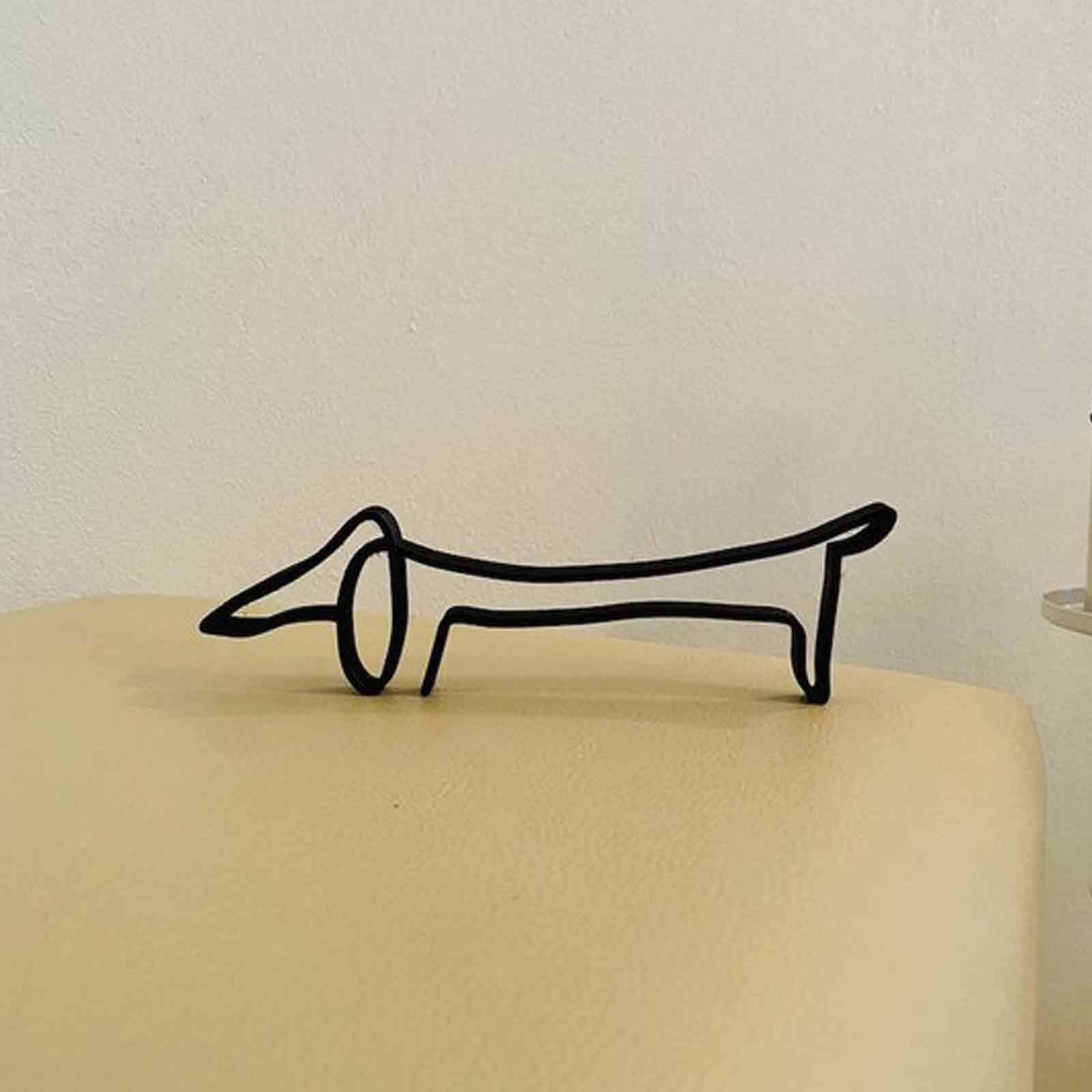 Modern Minimalist Metal Dog Wall Art Sculpture - Handcrafted Home Decor for Bedroom, Living Room & Office - Unique Dog Lover Gift & Creative Wall Ornament for Pet Owners