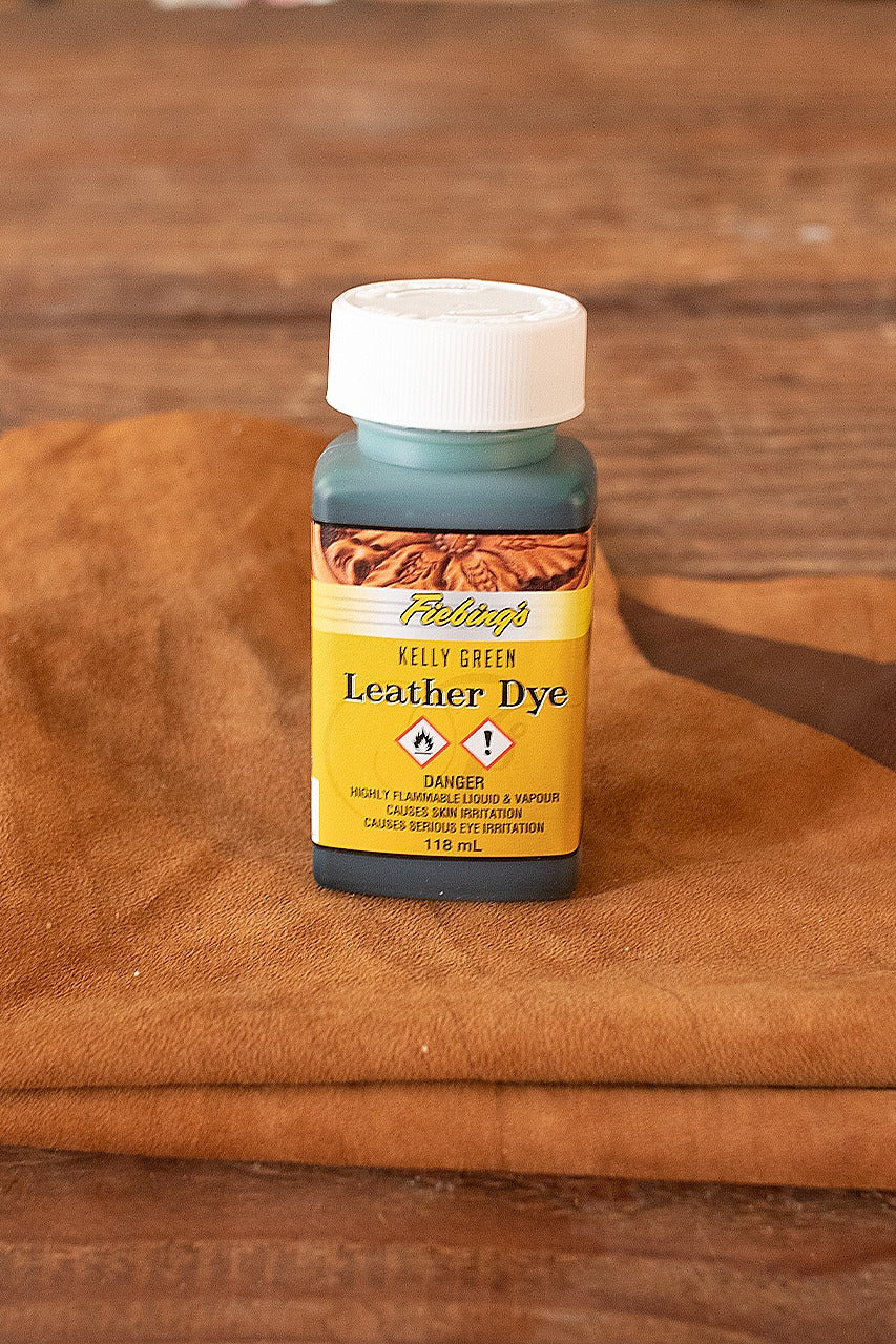 Fiebing's Leather Dye 118ml (4oz) - Kelly Green | Professional Leather Coloring for Shoes, Bags, Belts & DIY Crafts | Water-Resistant & Fast-Drying Formula