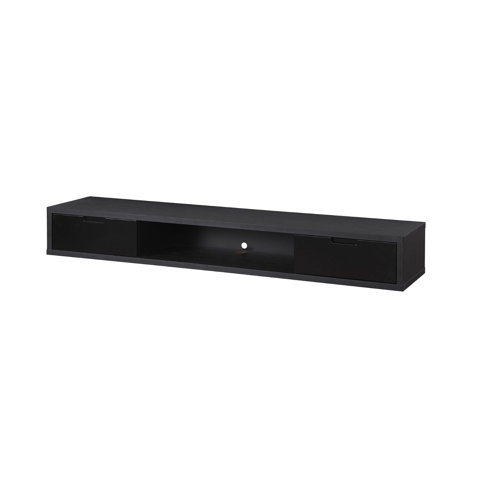 Criterion 1800mm Black Oak Wall Mounted TV Stand - Modern Entertainment Center for Living Room, Bedroom & Home Theater Setup