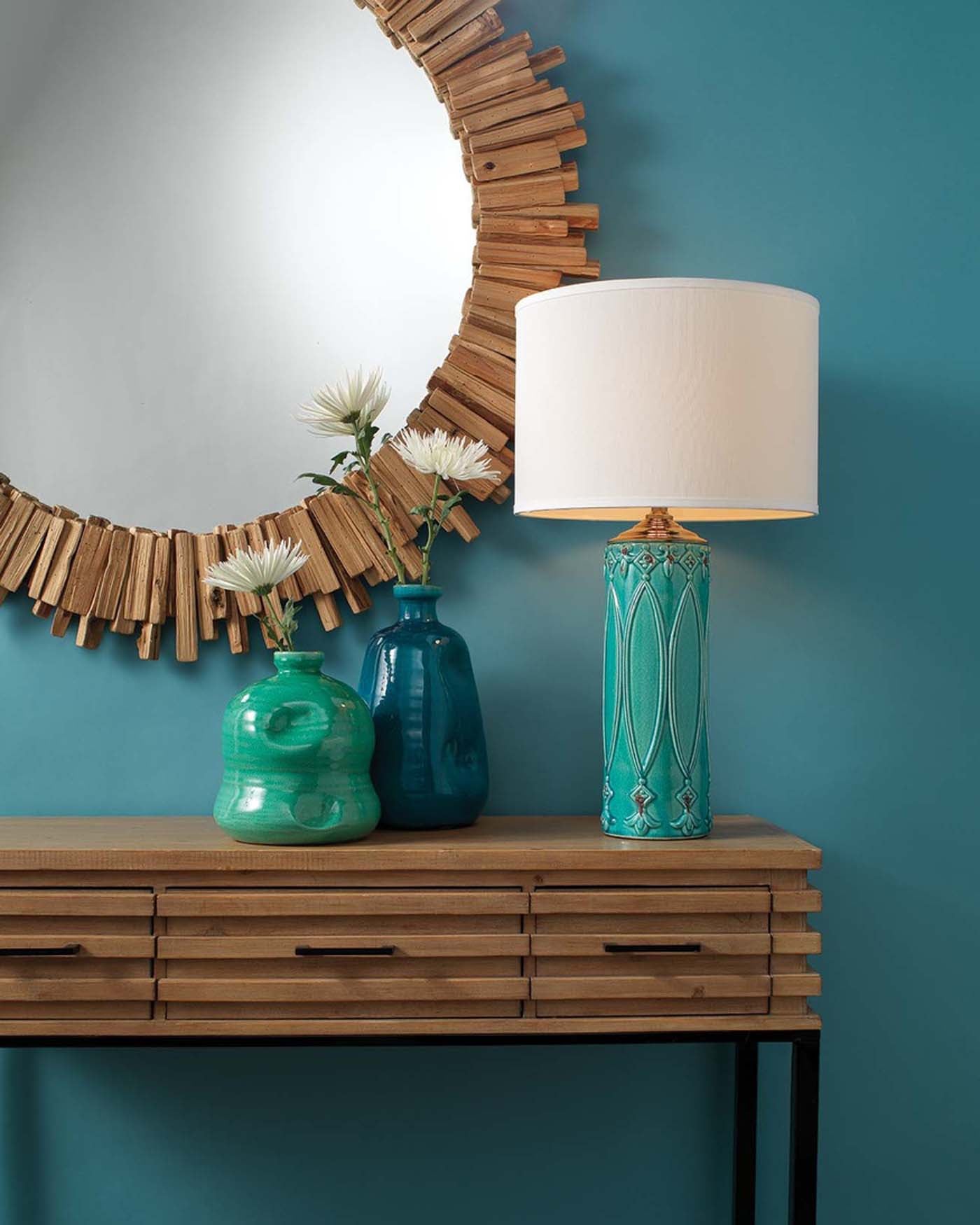 Natural Driftwood Round Mirror - Handmade Coastal Decor for Bathroom, Bedroom & Living Room - Boho Beach Style Wall Mirror for Home Decor