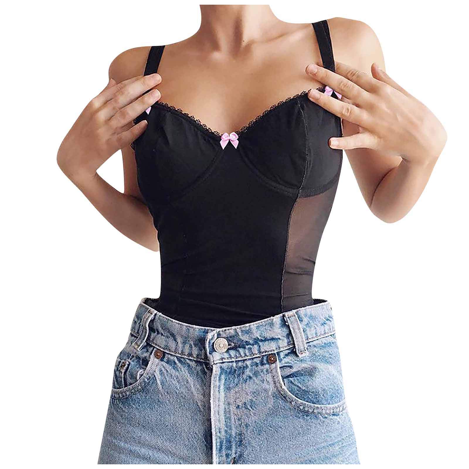 Women's Sexy V-Neck Tank Top - Fashion Gauze Spliced Slim Fit Blouse for Summer | Perfect for Beach, Party & Casual Wear