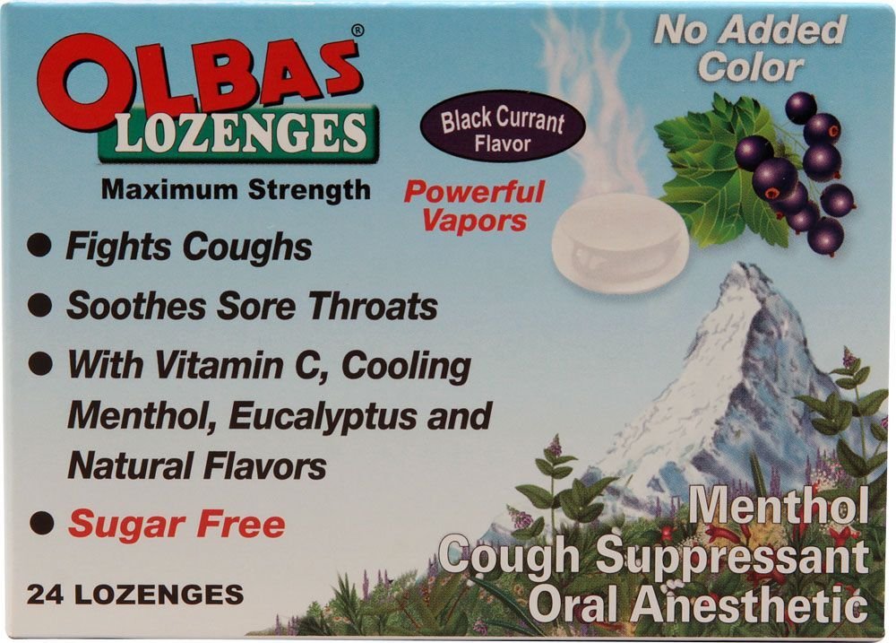 Olbas Max Strength Blackcurrant Lozenges - 24 Count | Soothe Sore Throat & Cold Relief for Adults | Perfect for Travel, Work & Home Use