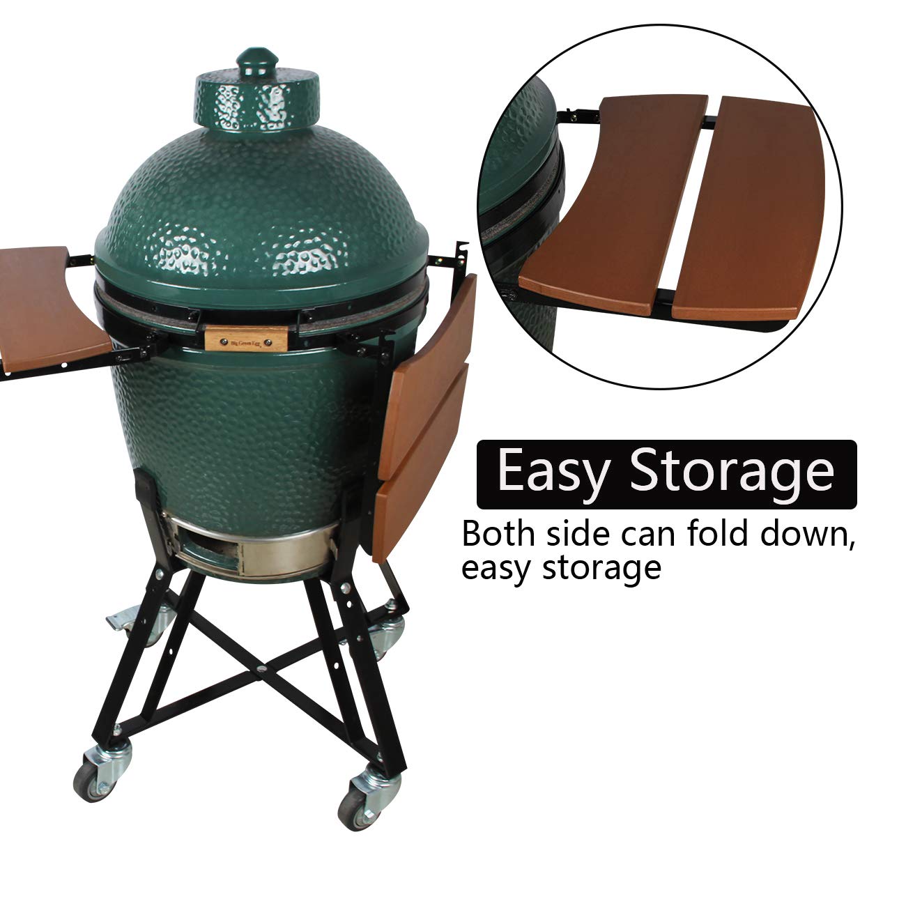 Dracarys HDPE Folding Side Shelves for Large Big Green Egg - Set of 2 | Replacement Grill Accessories | Perfect for Outdoor BBQ, Smoking & Grilling | Weather-Resistant & Durable