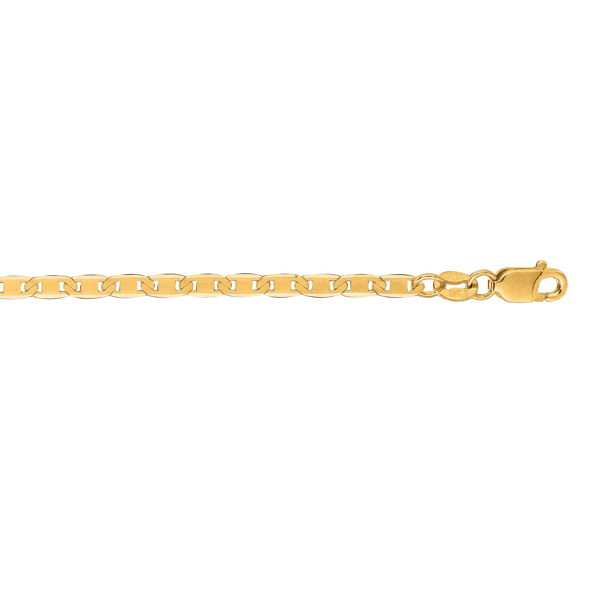 10K Yellow Gold Diamond-Cut Mariner Chain Anklet for Women - 10 Inch, 2.3mm Width with Lobster Clasp - Perfect for Beach Vacations, Summer Outfits & Special Occasions