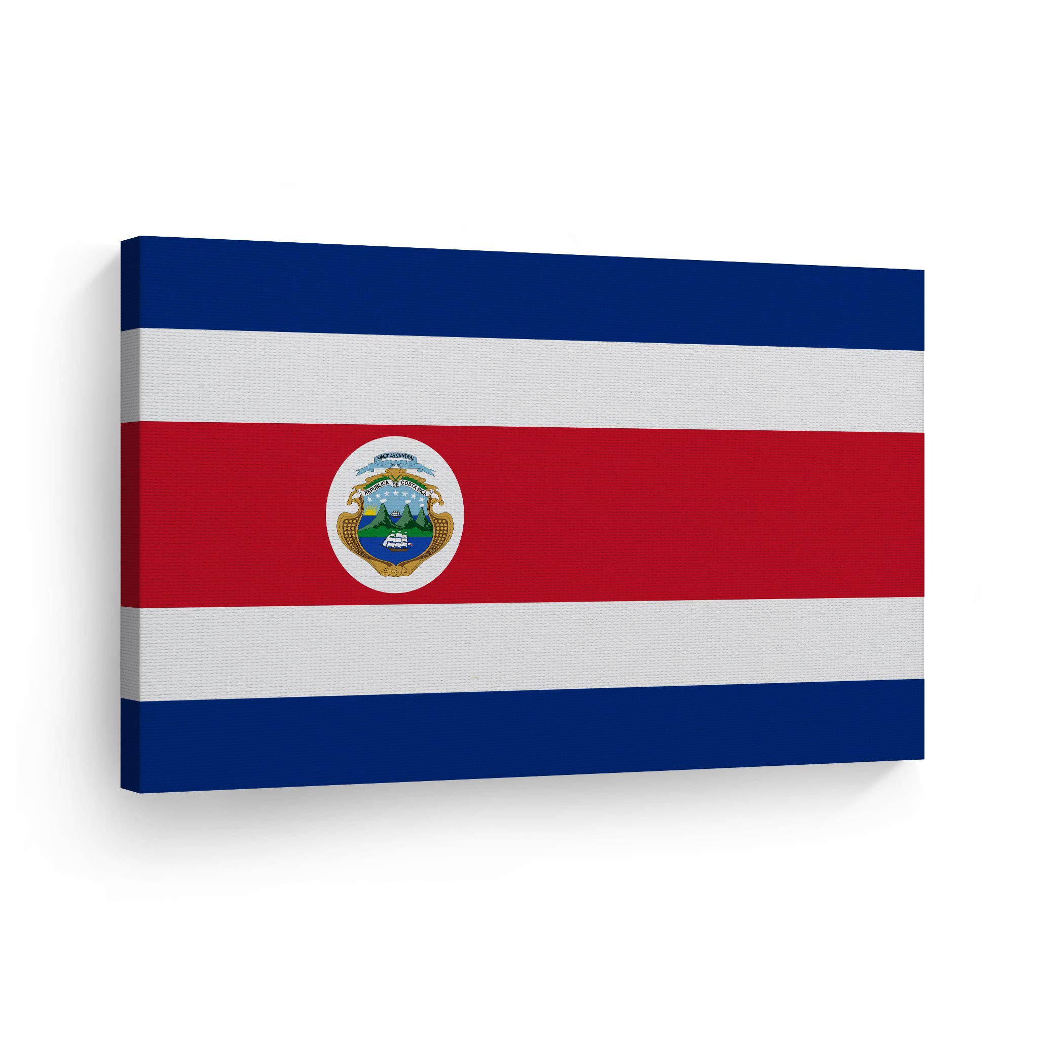 Costa Rica Flag Canvas Wall Art Print - 24x36 Inch Modern Home Decor for Living Room, Bedroom, Office, Dorm, Man Cave & Bar | Ready to Hang, Made in USA | Perfect for Sports Fans, Travel Lovers & Patriotic Decor
