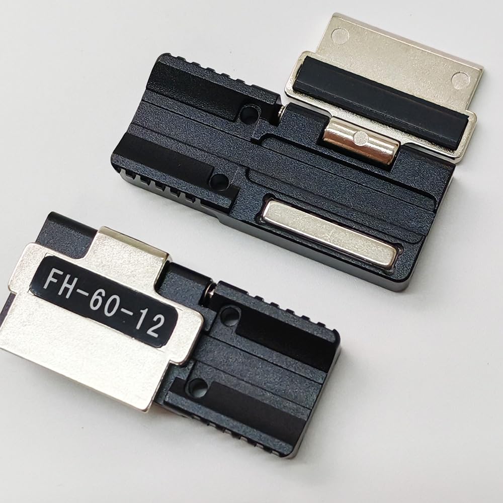 FH-60-12 Fiber Holder for FSM-50R/60R/70R/88R Fusion Splicer - 12 Core Ribbon Fiber Optic Plate (1 Pair) - Compatible with Fujikura Splicers for Fiber Optic Cable Repair & Network Installation