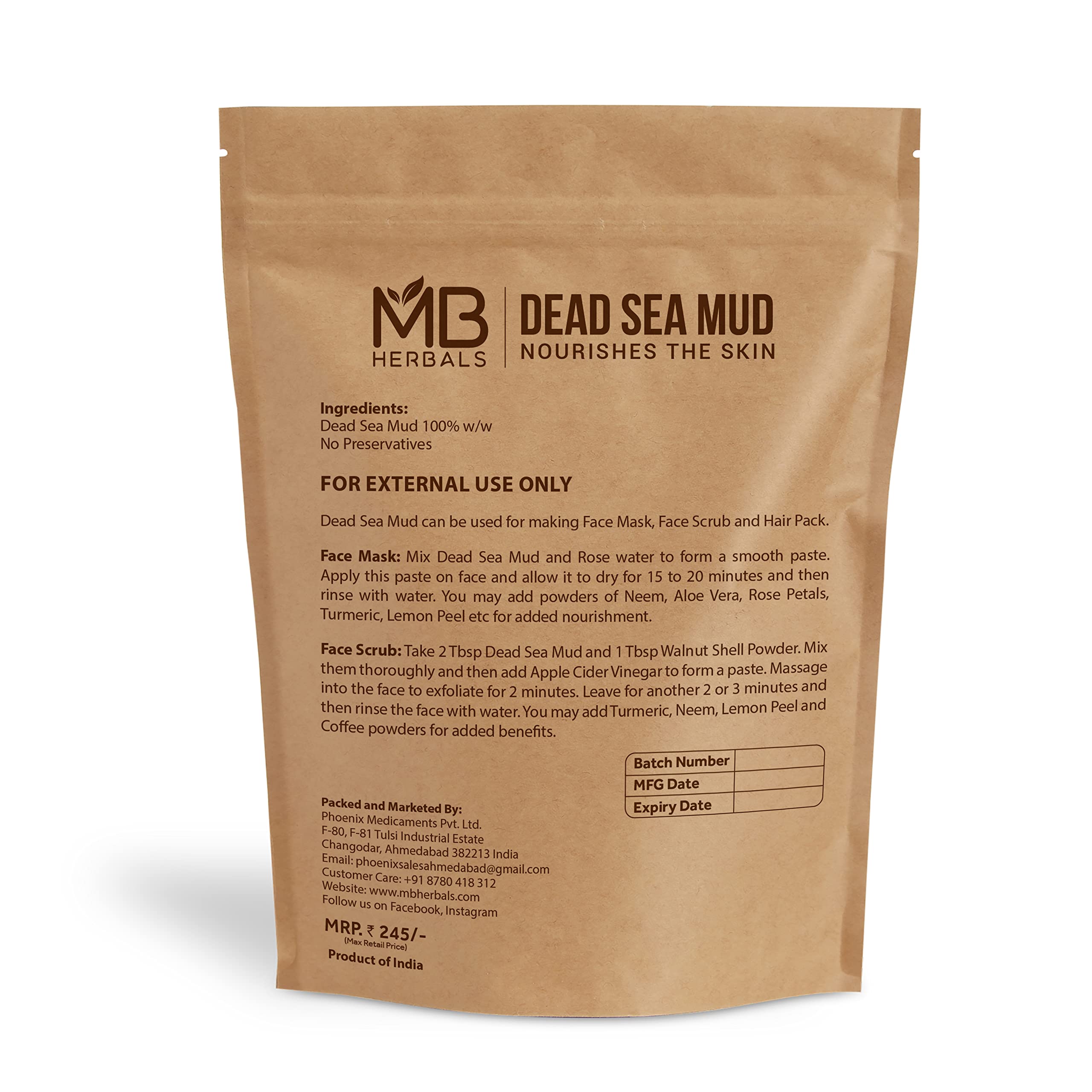 MB Herbals Dead Sea Mud Mask & Soap - 100g Pure Natural Facial & Body Treatment for Acne, Blackheads & Skin Detox | Spa & Home Skincare Routine
