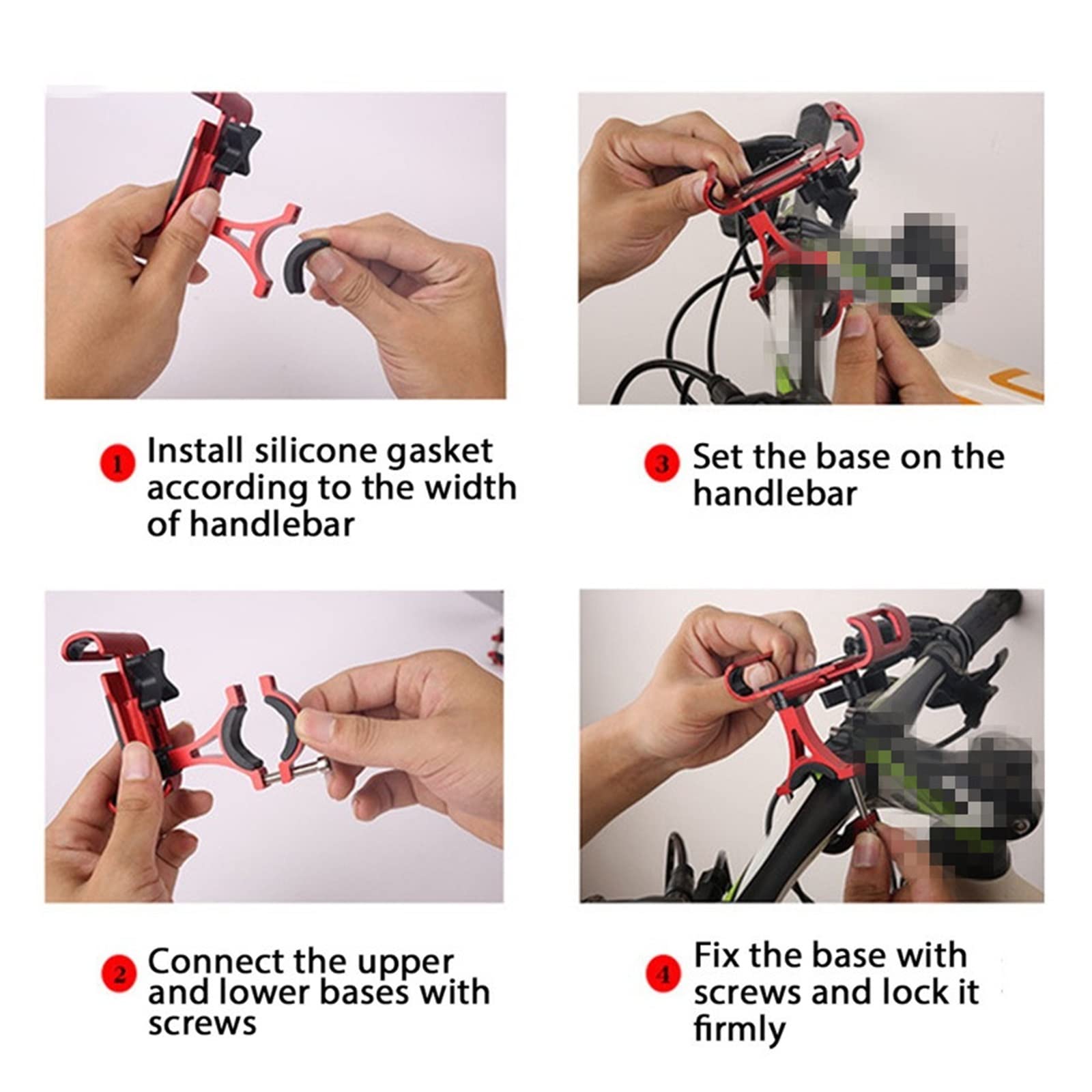 Rotatable Bike Phone Mount - Universal Motorcycle Handlebar Clip for Smartphones - Deep Red - Perfect for Cycling, Commuting & Outdoor Adventures