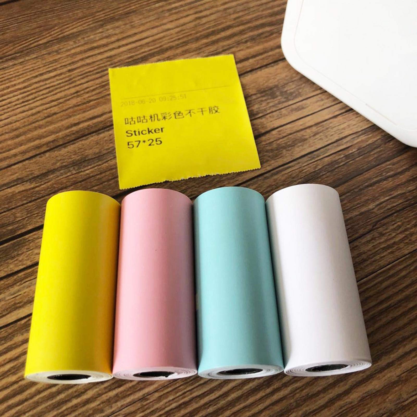 Xiaokeis 4-Pack Thermal Printer Labels - 57x25mm Colorful Self-Adhesive Sticker Paper for Receipts, Bills & Shipping Labels | Perfect for Retail, Office & Home Organization
