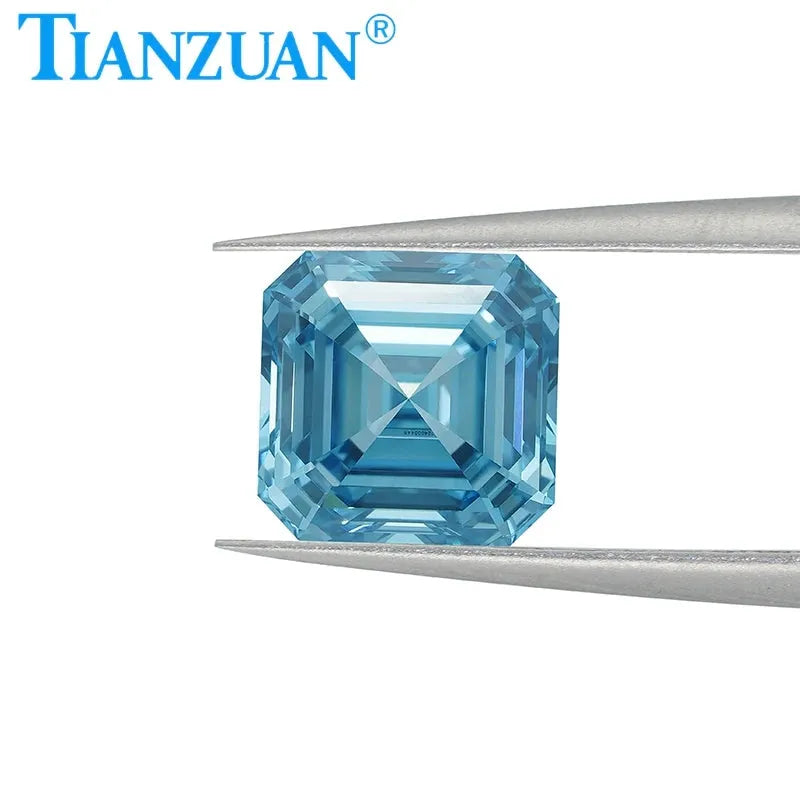 1.5ct Lab Grown CVD Diamond - Asscher Cut Vivid Blue VVS1 Clarity 3EX Loose Gemstone with GEMID Certification | Perfect for Engagement Rings, Custom Jewelry & Collector's Pieces