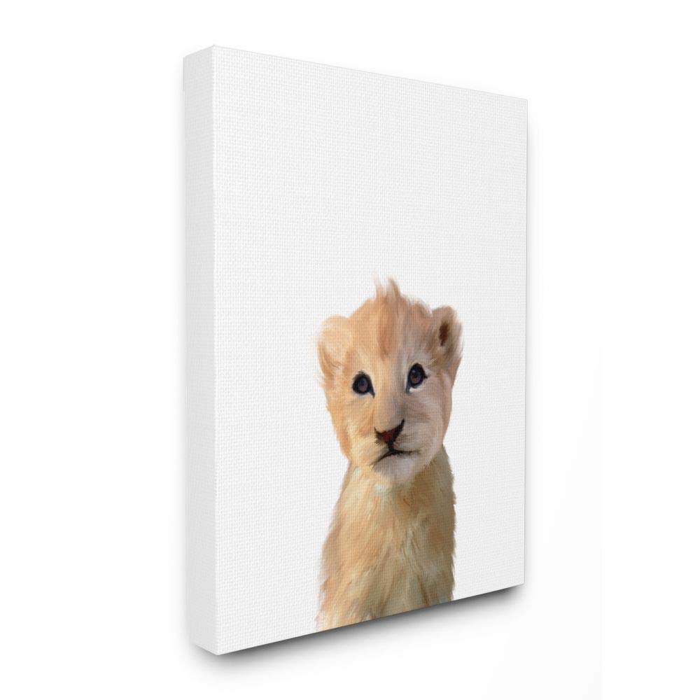 Stupell Cute Baby Lion Animal Painting Canvas Wall Art for Kids Room - 30