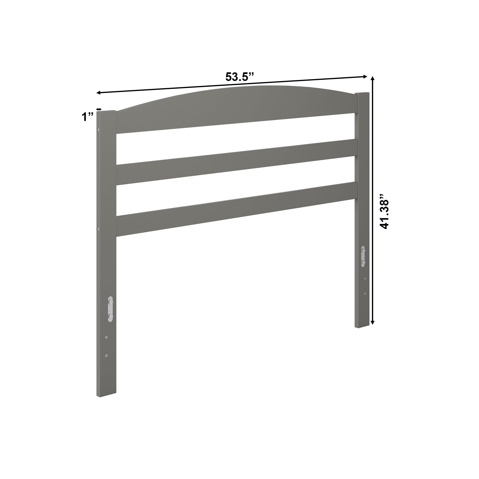 AFI Warren Full Size Wood Headboard with USB Charging Ports - Grey Finish for Modern Bedroom Decor & Convenient Device Charging