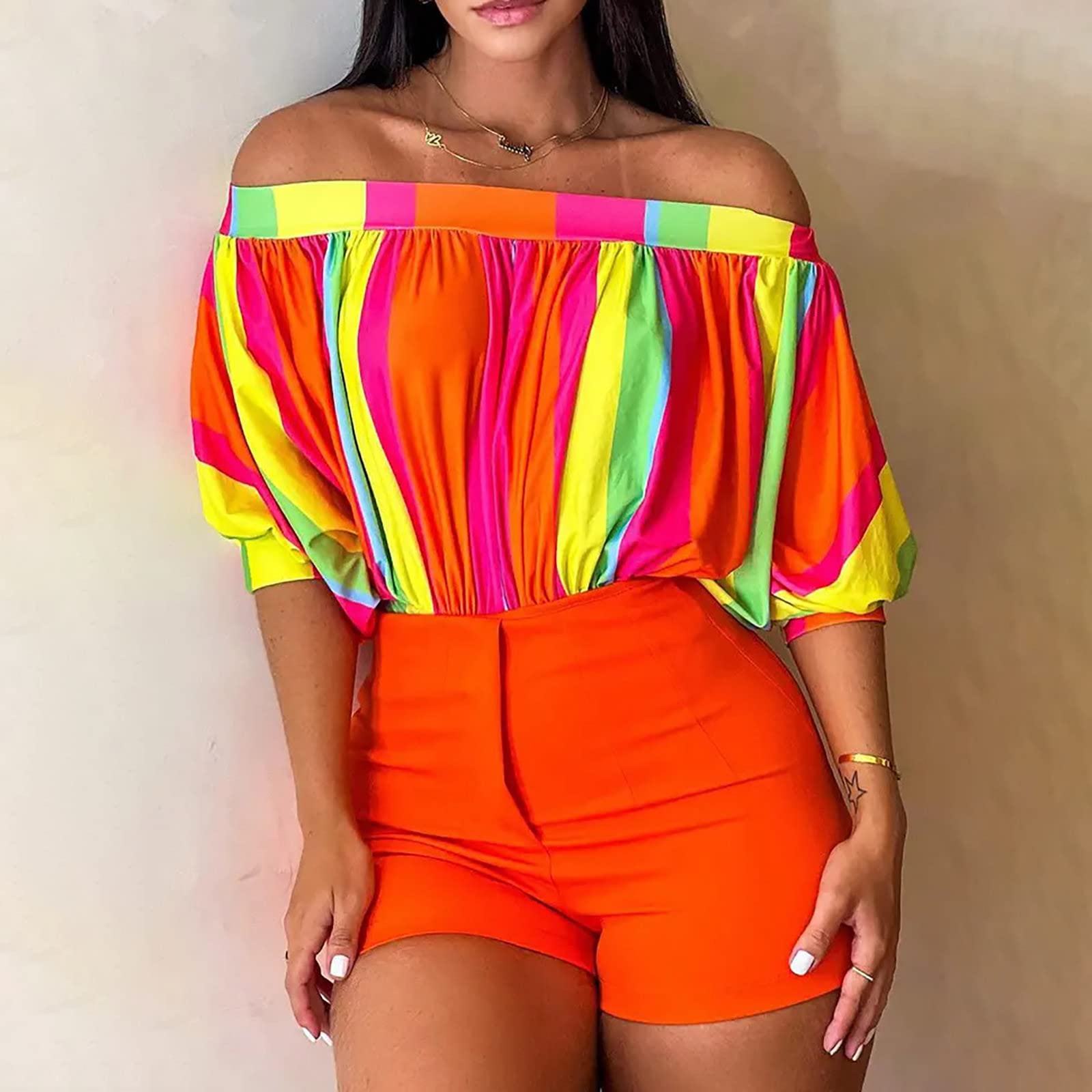 Rvidbe Women's Summer Pajama Sets - Sexy 2 Piece Outfits with Sleeveless Shirt & Shorts | 2023 Trendy Sleepwear & Lounge Wear for Women | Perfect for Bedtime, Vacation & Relaxing at Home