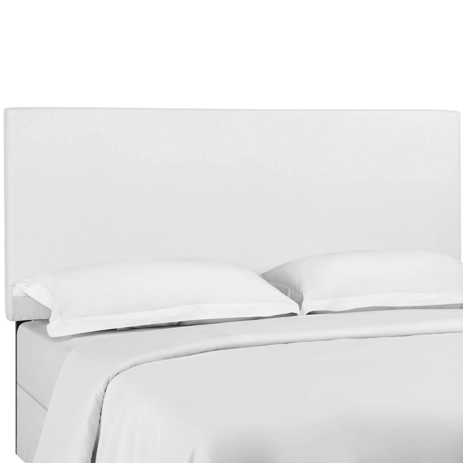 Modway Taylor Full/Queen Upholstered Linen Fabric Headboard in White - Elegant Bedroom Decor for Modern Homes & Guest Rooms