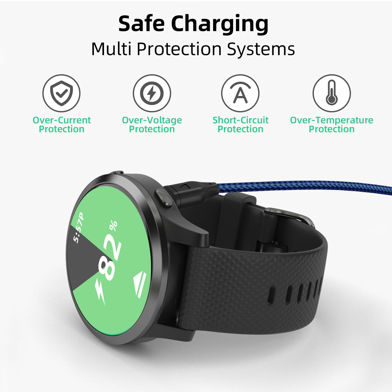 Garmin Watch Charger USB-C Cable - 2 Pack Fast Charging Compatible with Forerunner, Venu, Fenix - Perfect for Travel, Workout & Daily Use