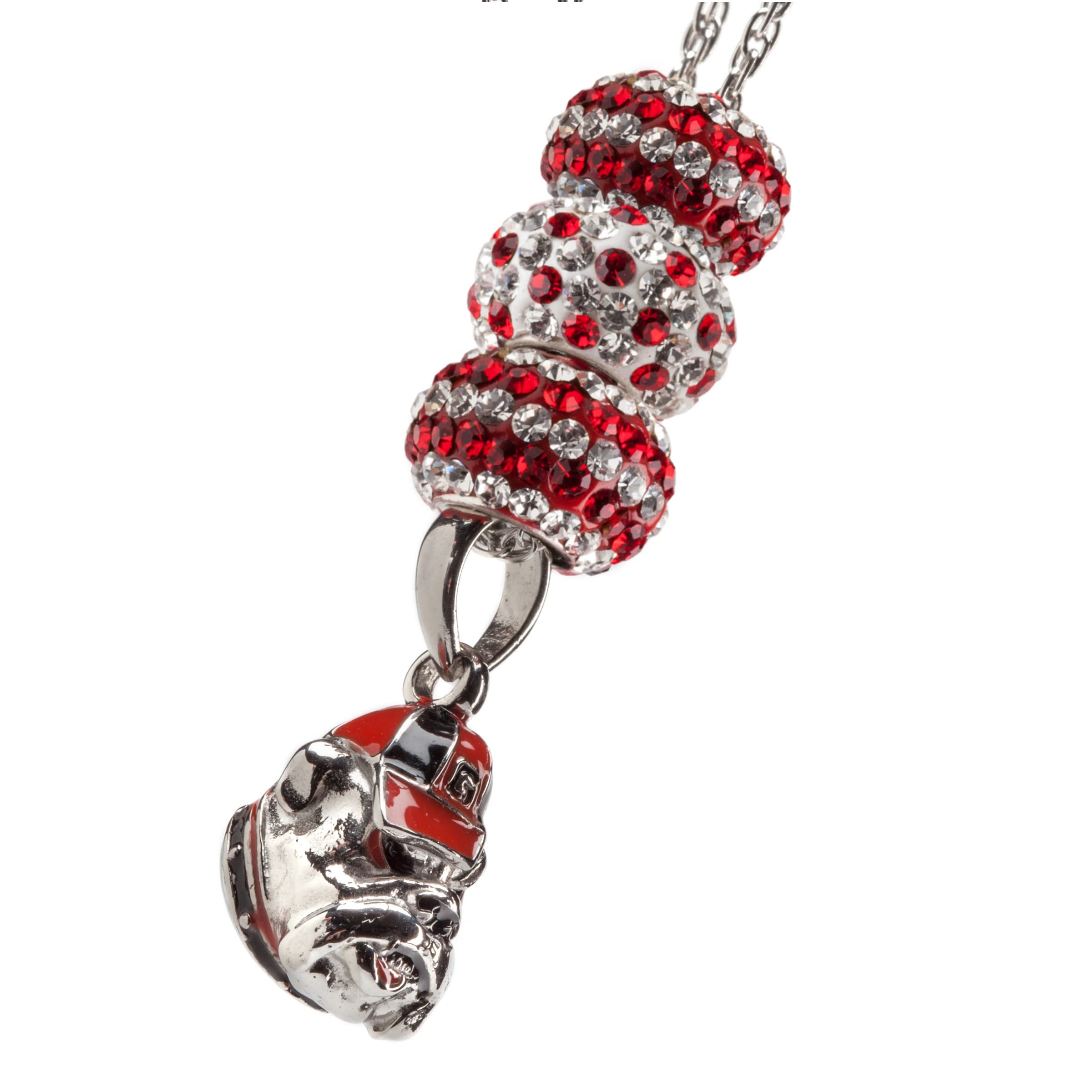 Georgia Bulldogs Jewelry - UGA Bulldog Charm Necklace with Austrian Crystal Beads, Hypoallergenic & Adjustable 16-20 Inches - Perfect Gift for Women, Fans & Alumni - Ideal for Game Days, Graduation & Special Occasions