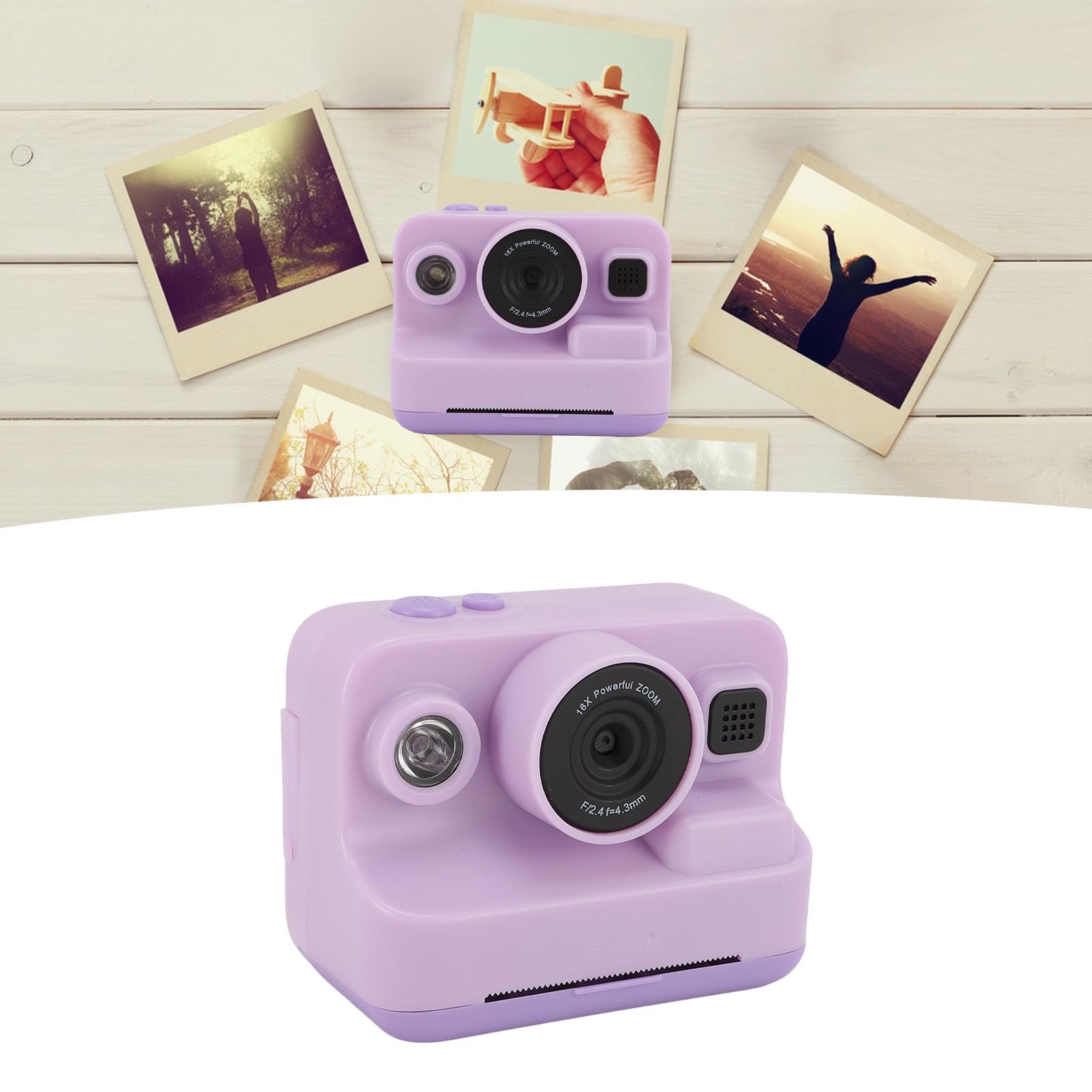 Kids Digital Camera with Instant Print - 1080P HD 12MP Selfie Camera for Boys & Girls Ages 3-10 | Toddler Learning Toy & Birthday Gift (Purple) - Perfect for Family Travel, Birthday Parties & Creative Play