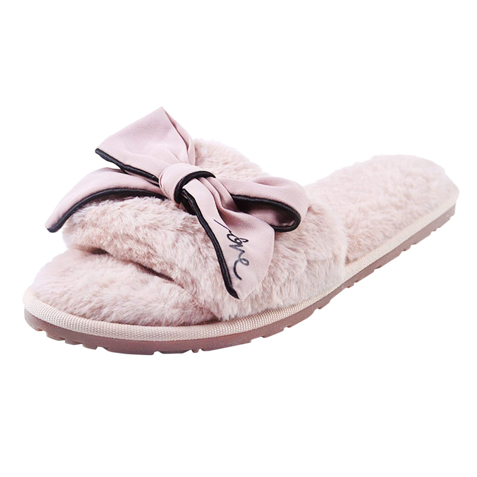 Women's Size 11 Comfortable Home Slippers with Bow Design & Arch Support - Indoor/Outdoor House Shoes for Relaxation, Lounging & Quick Errands