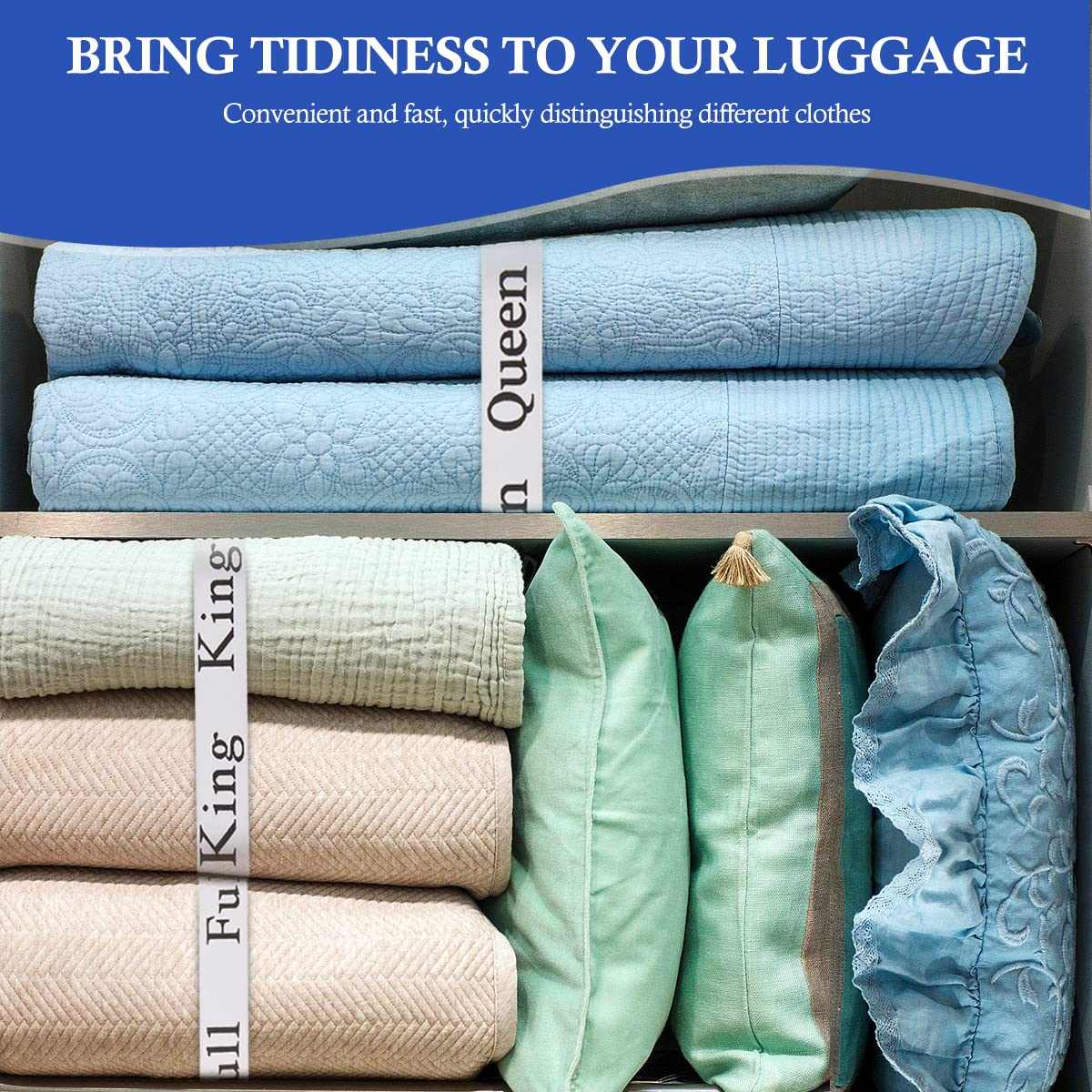 20-Piece Elastic Bed Sheet Organizer Bands - Queen King Full Twin Size - Closet Storage Solution for Fitted Sheets & Linens - Perfect for Home Organization & Space Saving