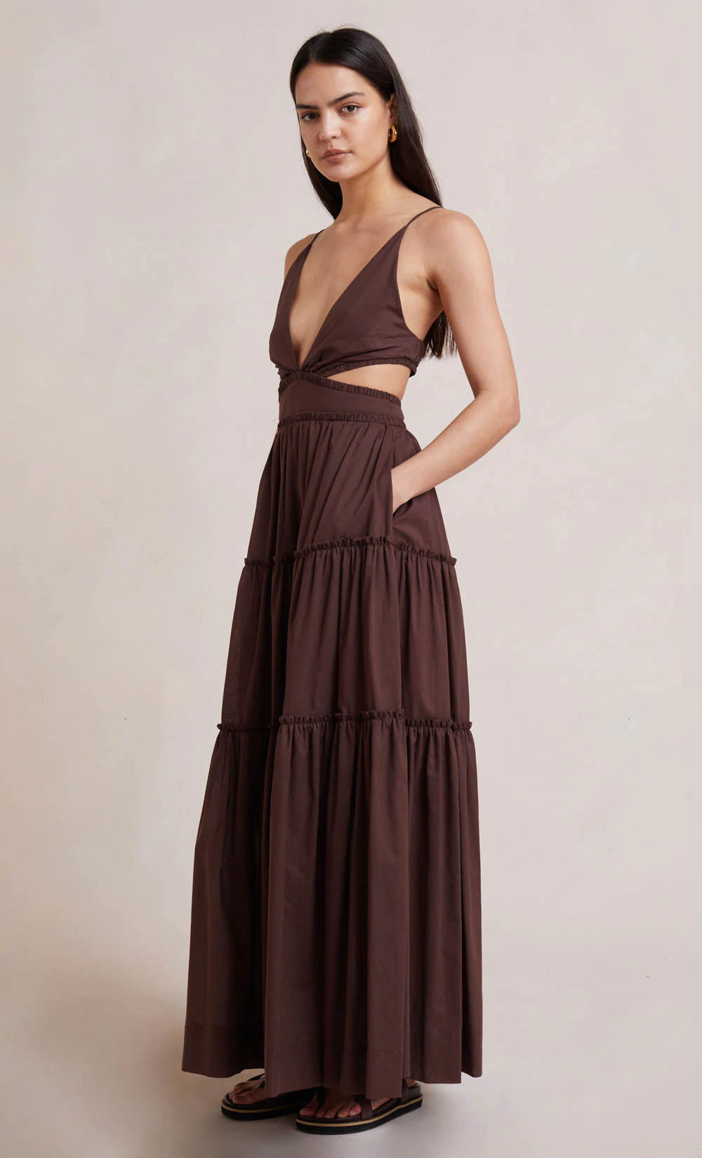 Carla V Maxi Dress for Women - Flowy Long Summer Dress with V-Neck & Side Slits - Perfect for Beach, Vacation, and Casual Outings