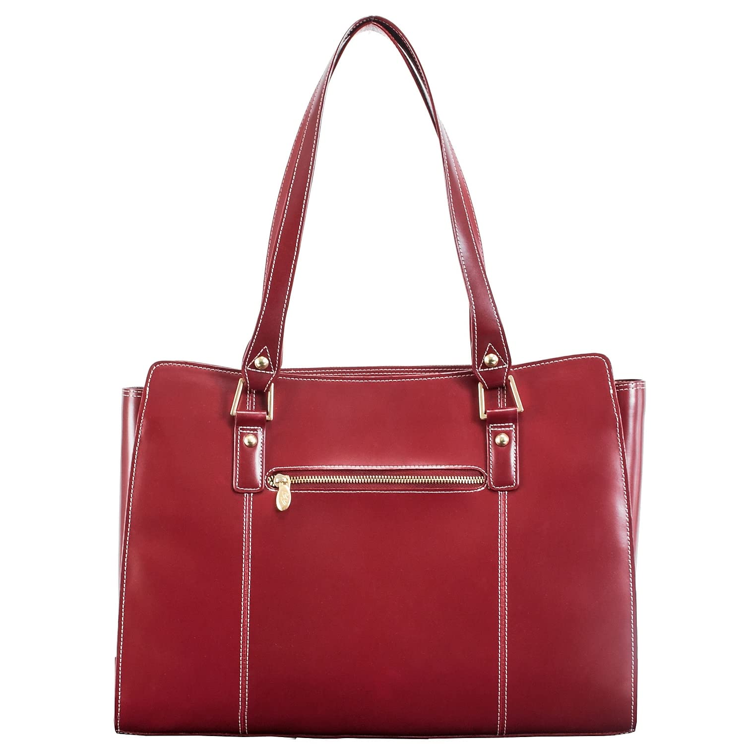 McKlein M Series GLENNA Genuine Cowhide Leather Women's Tote Bag with Tablet Pocket - Red (97556) | Perfect for Work, Travel & Everyday Use