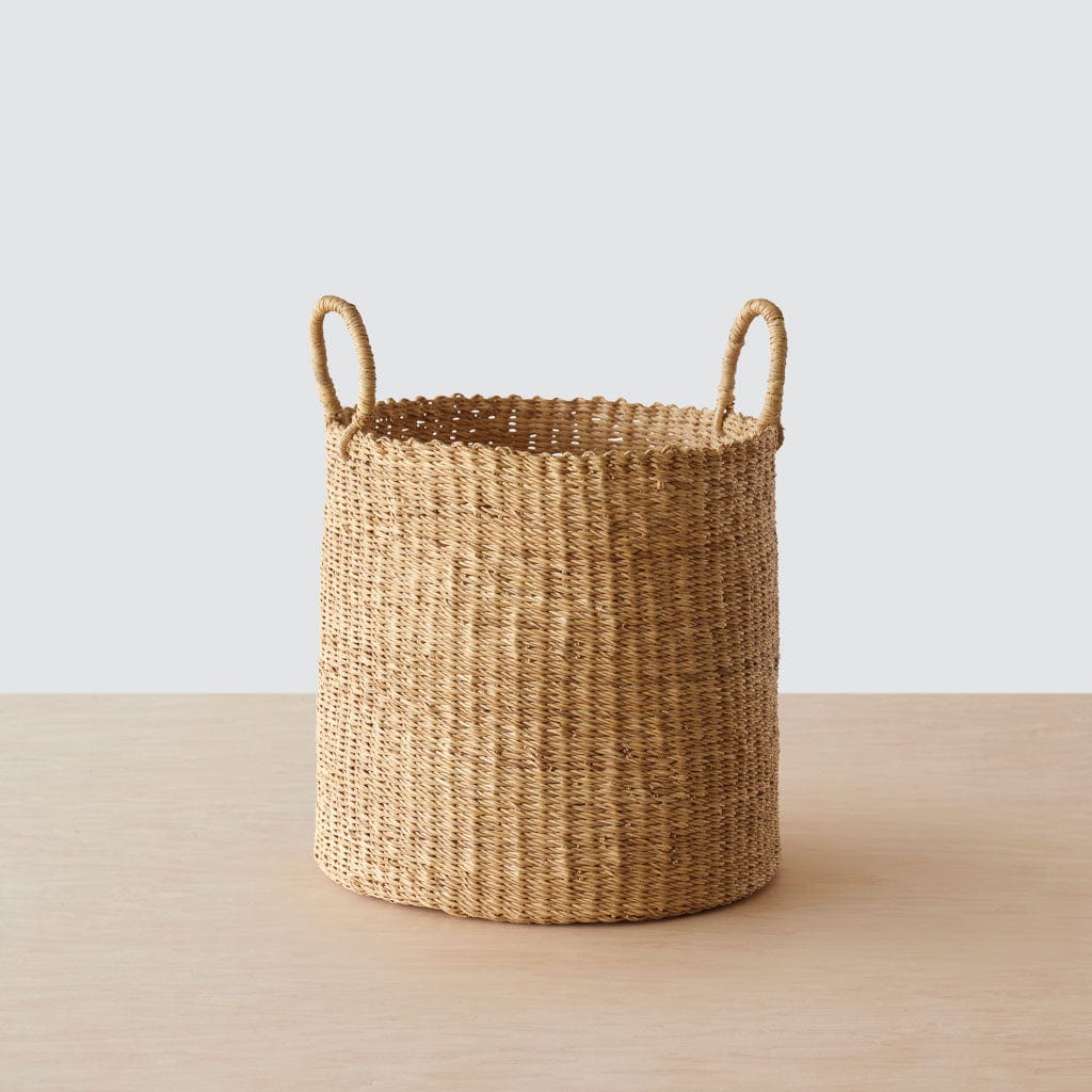 Handwoven Bolga Storage Baskets - Natural African Woven Baskets for Home Organization | Perfect for Living Room Decor, Laundry, and Toy Storage