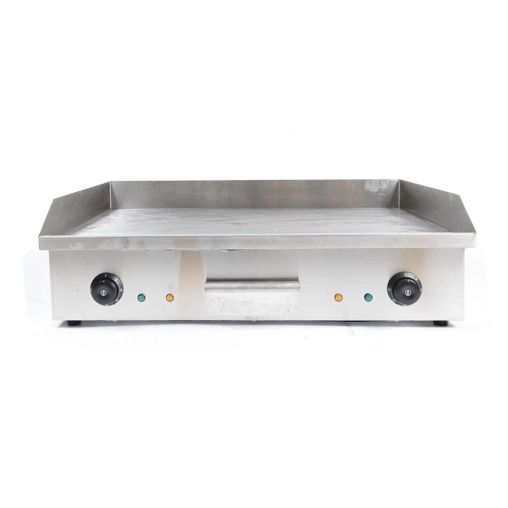 29 Inch Commercial Electric Griddle - 110V 4400W Stainless Steel Flat Top Grill with Adjustable Temperature (122-572°F) | Non-Stick Countertop Griddle for BBQ, Pancakes, Burgers & Restaurant Cooking