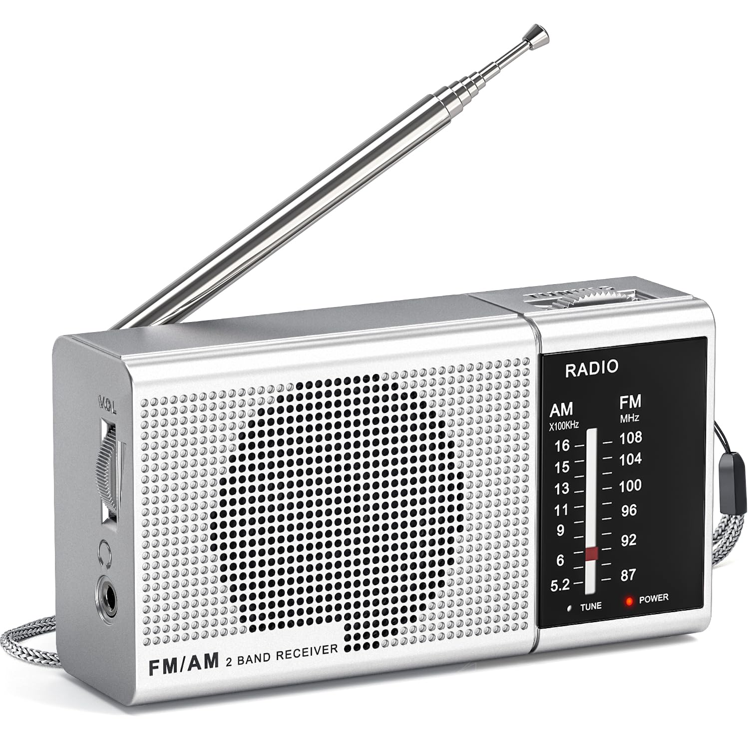 Portable AM/FM Radio with Excellent Reception & Sound Quality - Battery Operated Pocket Radio for Outdoor, Emergency, Travel & Home Use - Compact & Lightweight Design (AA Battery Powered)