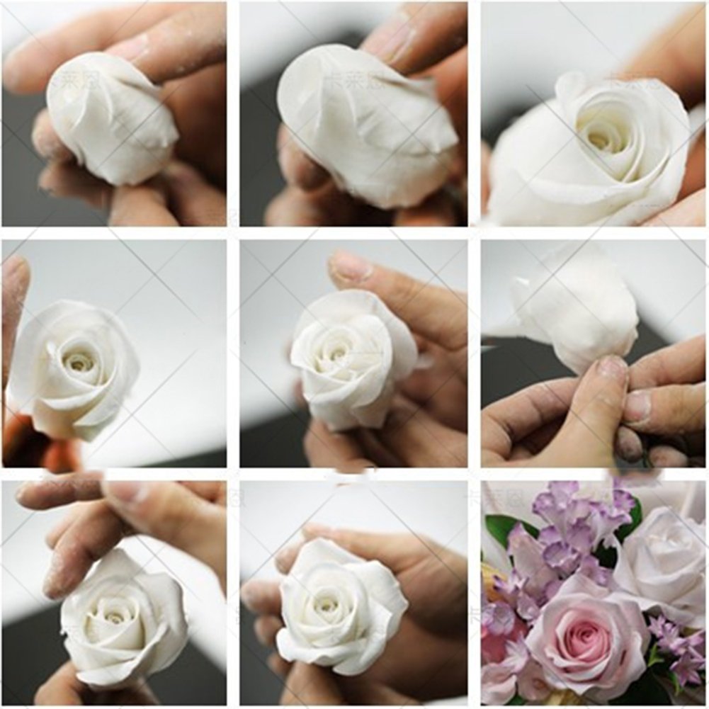 3D Rose Petals Silicone Mold for Fondant, Chocolate, Baking, Cookies & Soap Decorating - Perfect for Cake Decor, DIY Crafts & Wedding Desserts