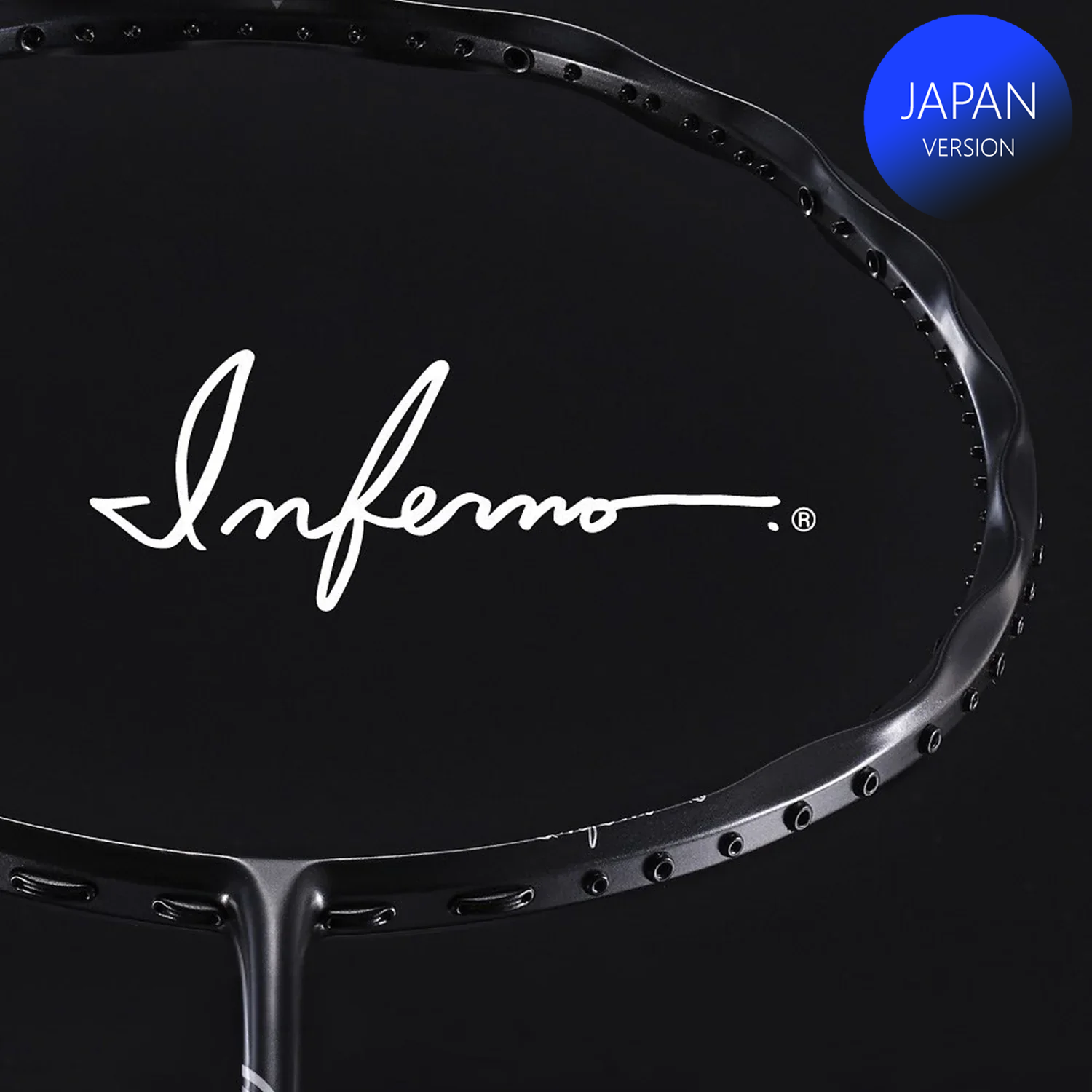 Gosen Inferno Badminton Racket (Black) - Professional Carbon Fiber Shuttlecock Racket for Advanced Players - Perfect for Tournaments & Training Sessions
