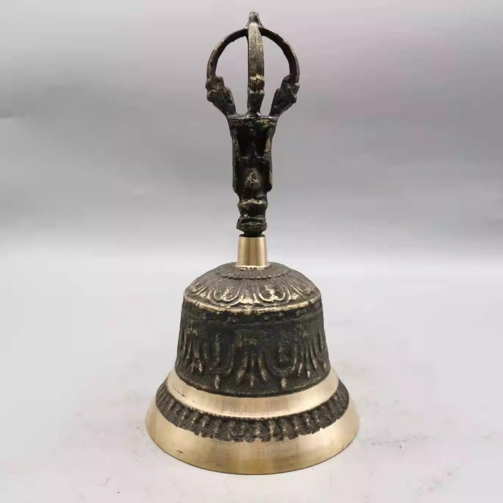 15cm Pure Copper Handheld Shaking Bell - Premium Home Decor for Living Room, Meditation & Yoga Accessories - Perfect for Feng Shui, Sound Therapy & Relaxation Spaces