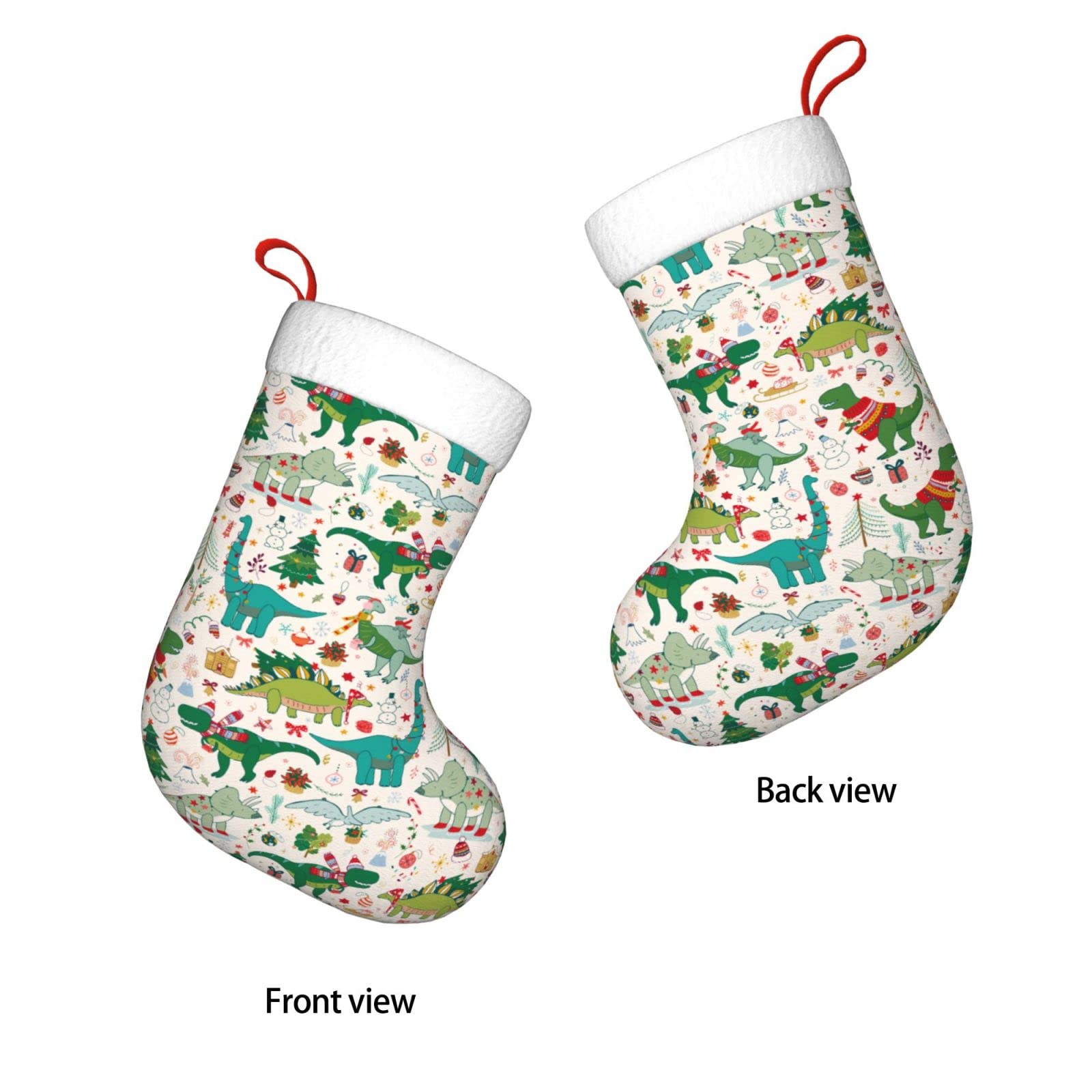 Festive Dinosaur Christmas Stockings - Cute Fireplace Hanging Socks for Holiday Decorations | Perfect for Xmas Tree, Family Gatherings & Gift Giving | Holiday Party Decor & Home Festive Atmosphere