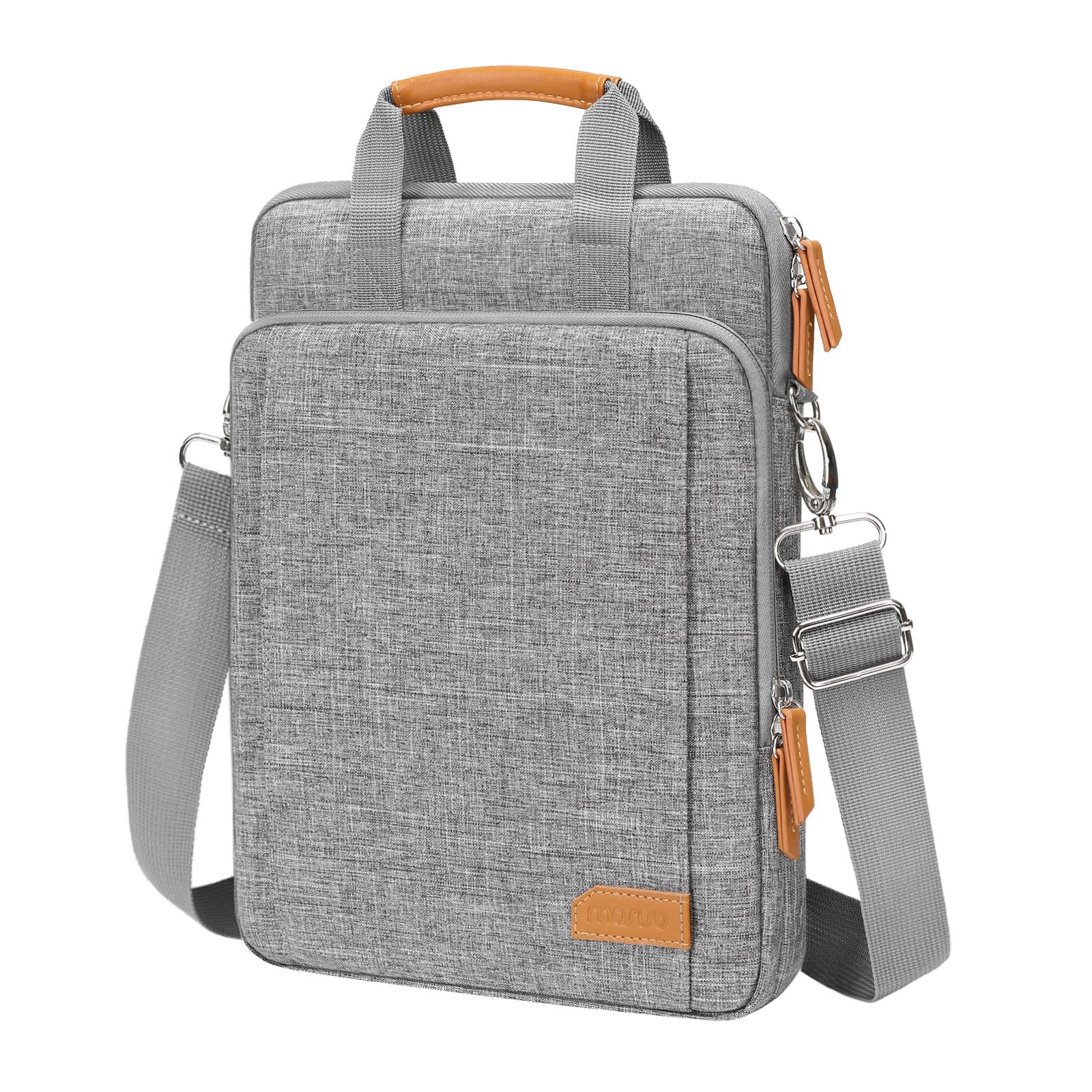 MOSISO 360 Protective Laptop Bag for 15.6-16 Inch Laptops - Vertical Computer Case Compatible with MacBook Pro 16, HP, Dell, Lenovo, Asus Notebooks - Durable Shoulder Strap & Front Raised Pockets (Gray) - Perfect for Work, Travel & School Commute