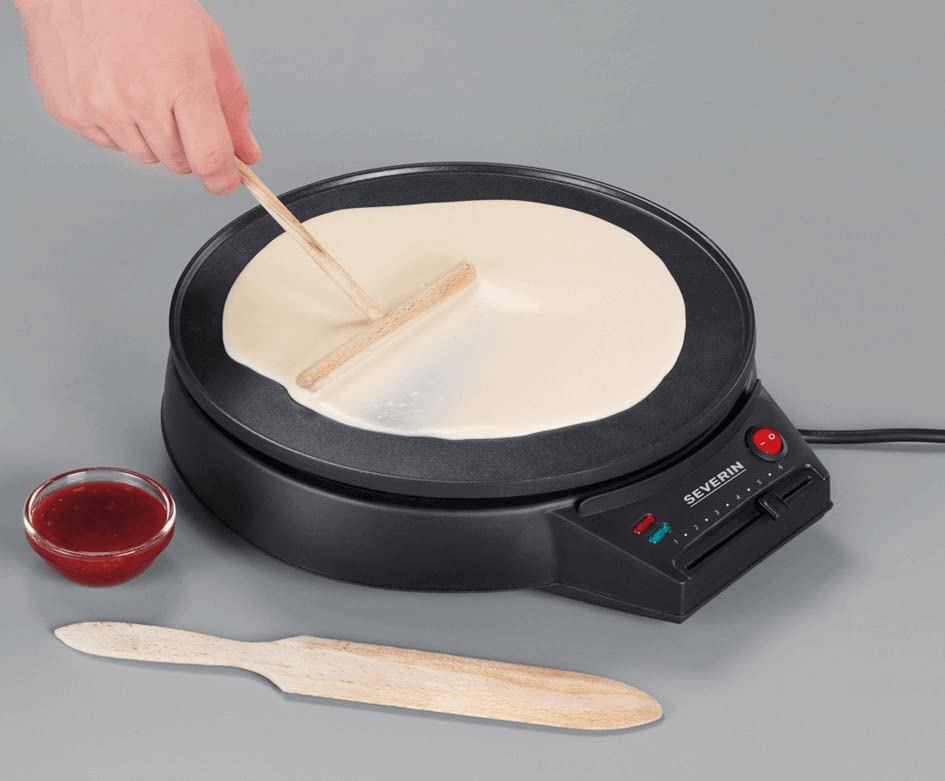 Seve Crepe Maker CM 2198 BK - Non-Stick Electric Crepe Pan for Perfect Homemade Crepes, Pancakes & Tortillas - Ideal for Breakfast, Desserts & Family Cooking