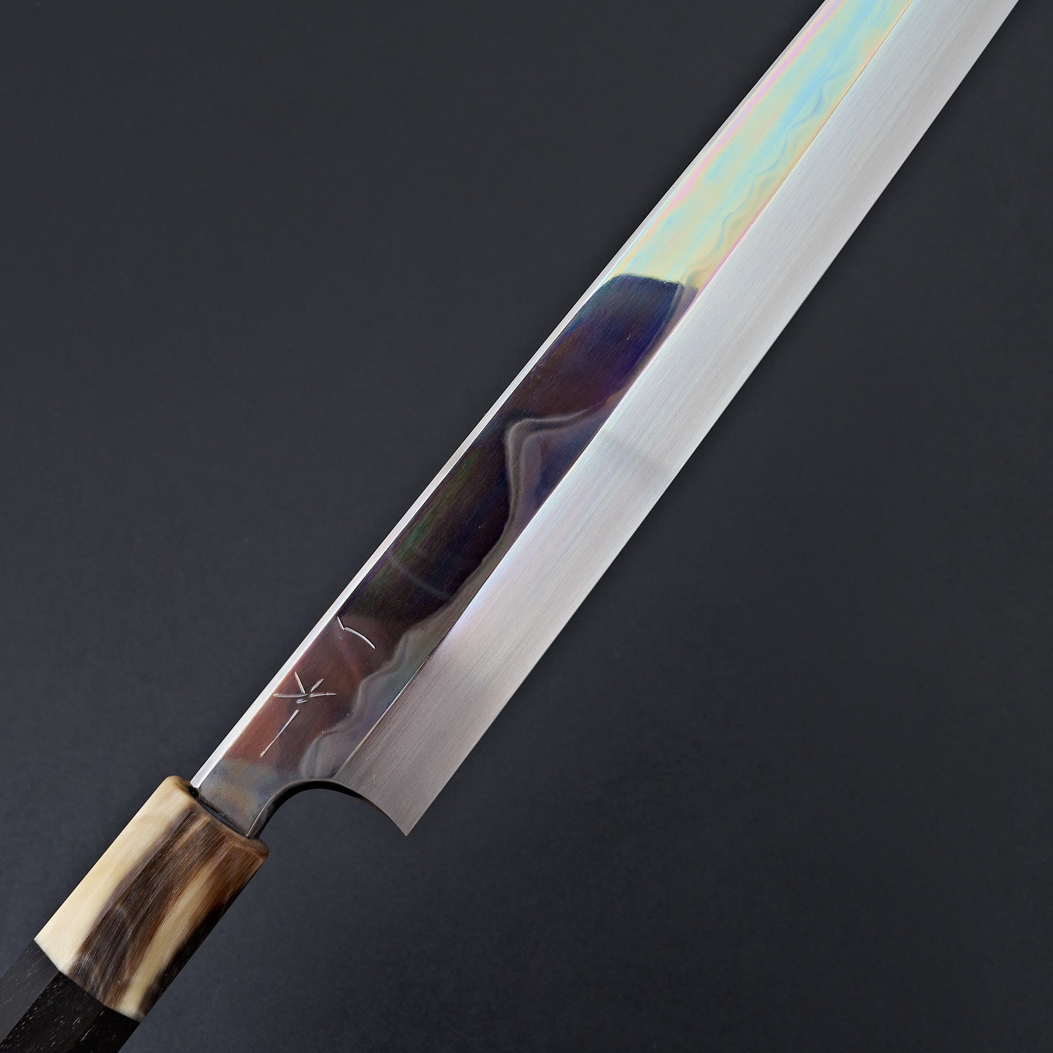 Hitohira Togashi White #1 Fuji Mizu Honyaki Yanagiba 300mm Japanese Sushi Knife with Taihei Ebony Handle & Saya - Perfect for Sushi Chefs & Professional Kitchen Use