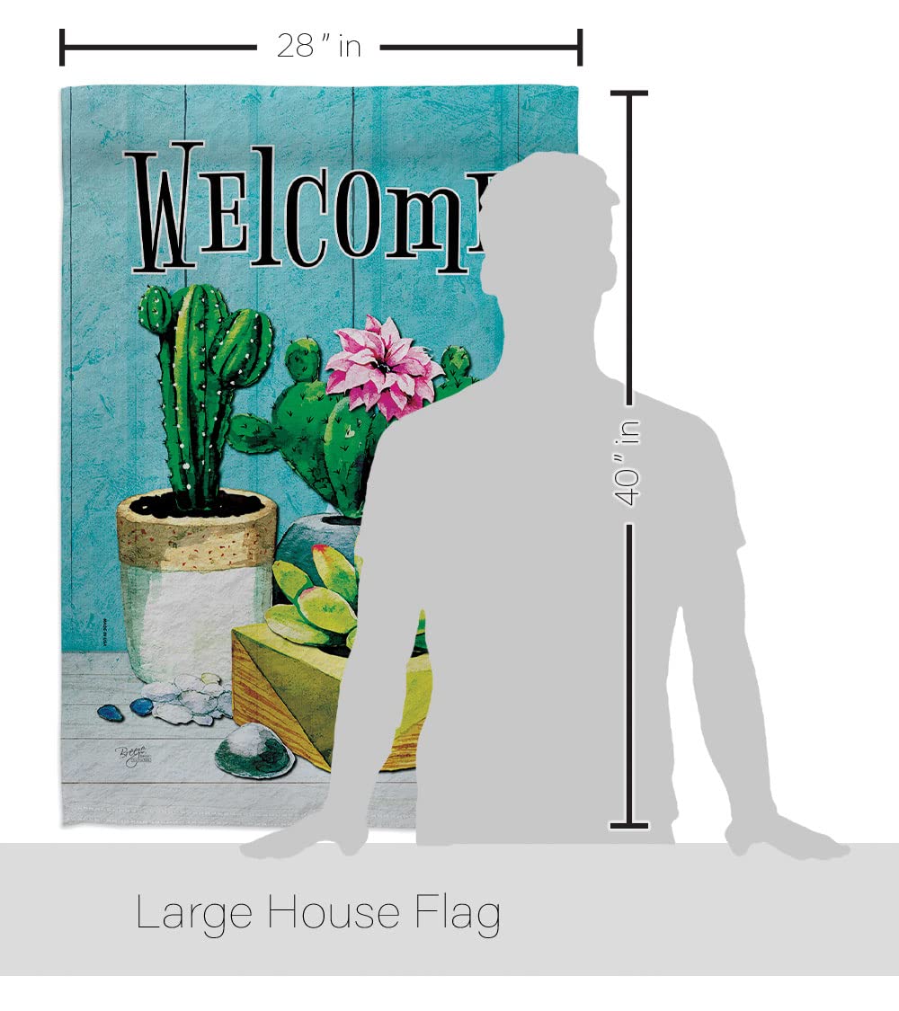 Southwest Cactus Welcome Flag - Double-Sided Desert Decor for Garden & Yard