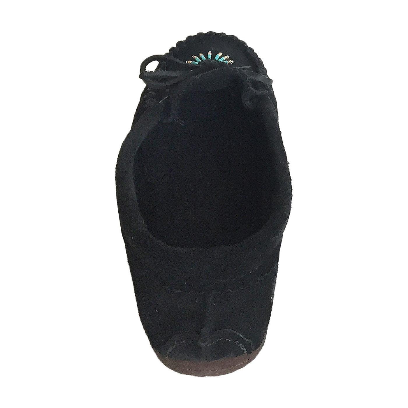 Women's Black Beaded Moccasins with Comfortable Rubber Sole - Stylish Slip-On Shoes for Casual Wear, Home & Outdoor Use