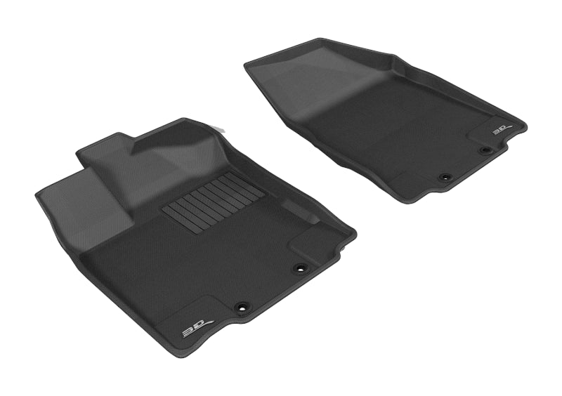 3D MAXpider Custom Fit All-Weather Floor Mats for 2013-2020 Nissan Pathfinder & Infiniti QX60/JX - Kagu Series 1st Row Black Car Mats - Perfect for Daily Commute, Family Road Trips & Winter Protection