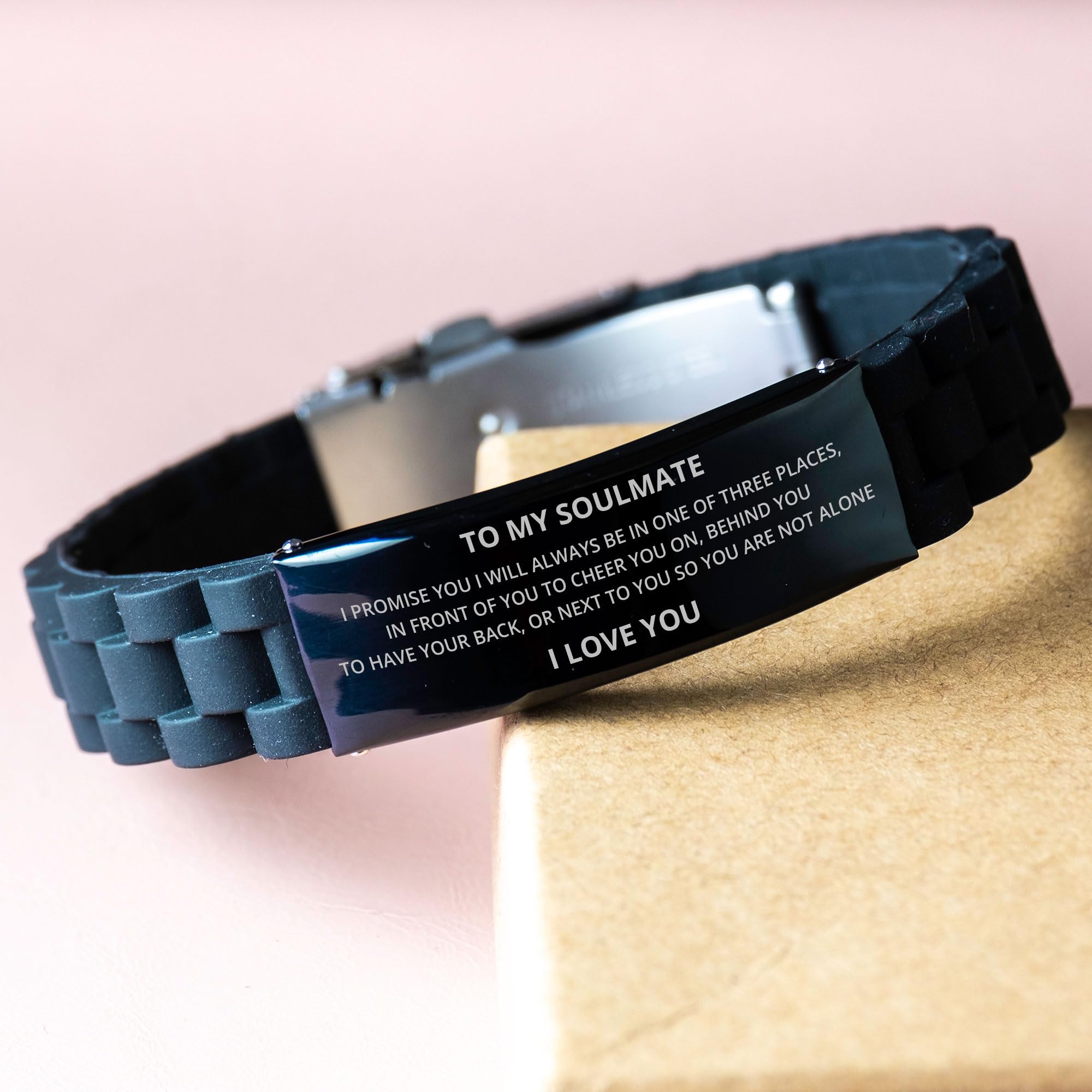Soulmate Promise Bracelet - Adjustable Couple Bracelet for Men & Women - Romantic Gift for Christmas, Engagement, Wedding & Valentine's Day - Perfect for Anniversaries & Birthday Presents - Wear Daily as a Symbol of Love & Commitment