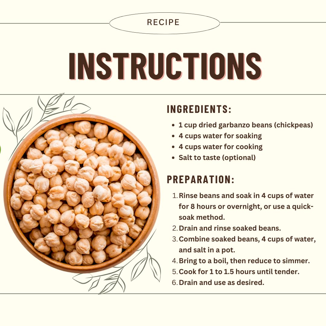 Organic Dried Garbanzo Beans (Chickpeas) - 25 lb Bulk Pack | Non-GMO, Vegan, Sproutable | High in Plant-Based Protein & Fiber | Perfect for Hummus, Salads & Healthy Snacks