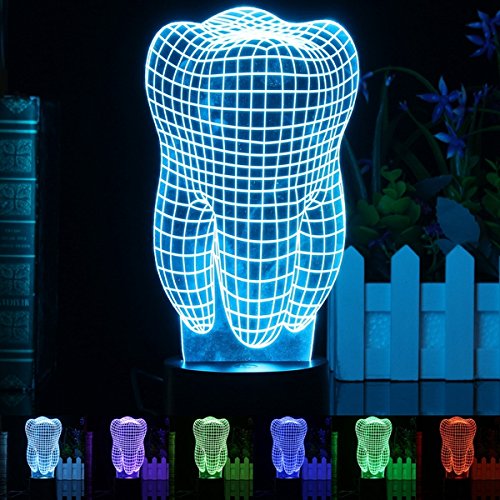 3D Illusion Color Changing LED Desk Night Light with Touch Switch - Christmas Gift, Bedroom Decor, Kids Room Lamp, Mood Lighting for Parties & Holidays