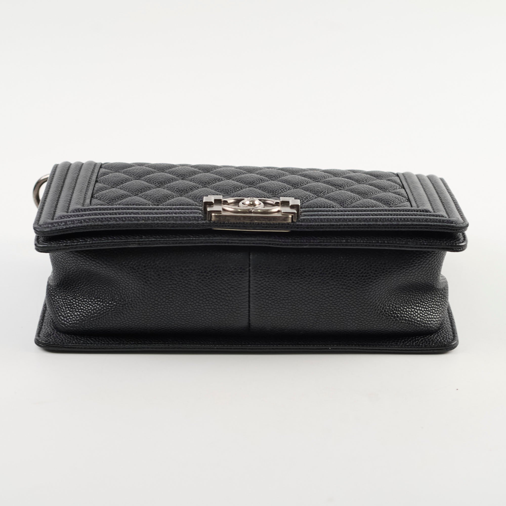 Chanel Old Medium Caviar Boy Black Leather Crossbody Bag - Luxury Designer Handbag for Women, Perfect for Evening Parties & Date Nights