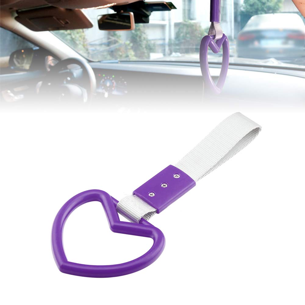 Car Rear Bumper Warning Ring - Heart-Shaped Decorative Loops & Handle Strap Charm for Interior/Exterior Auto Accessories (Purple) | Perfect for Car Lovers, Gift Ideas & Vehicle Customization