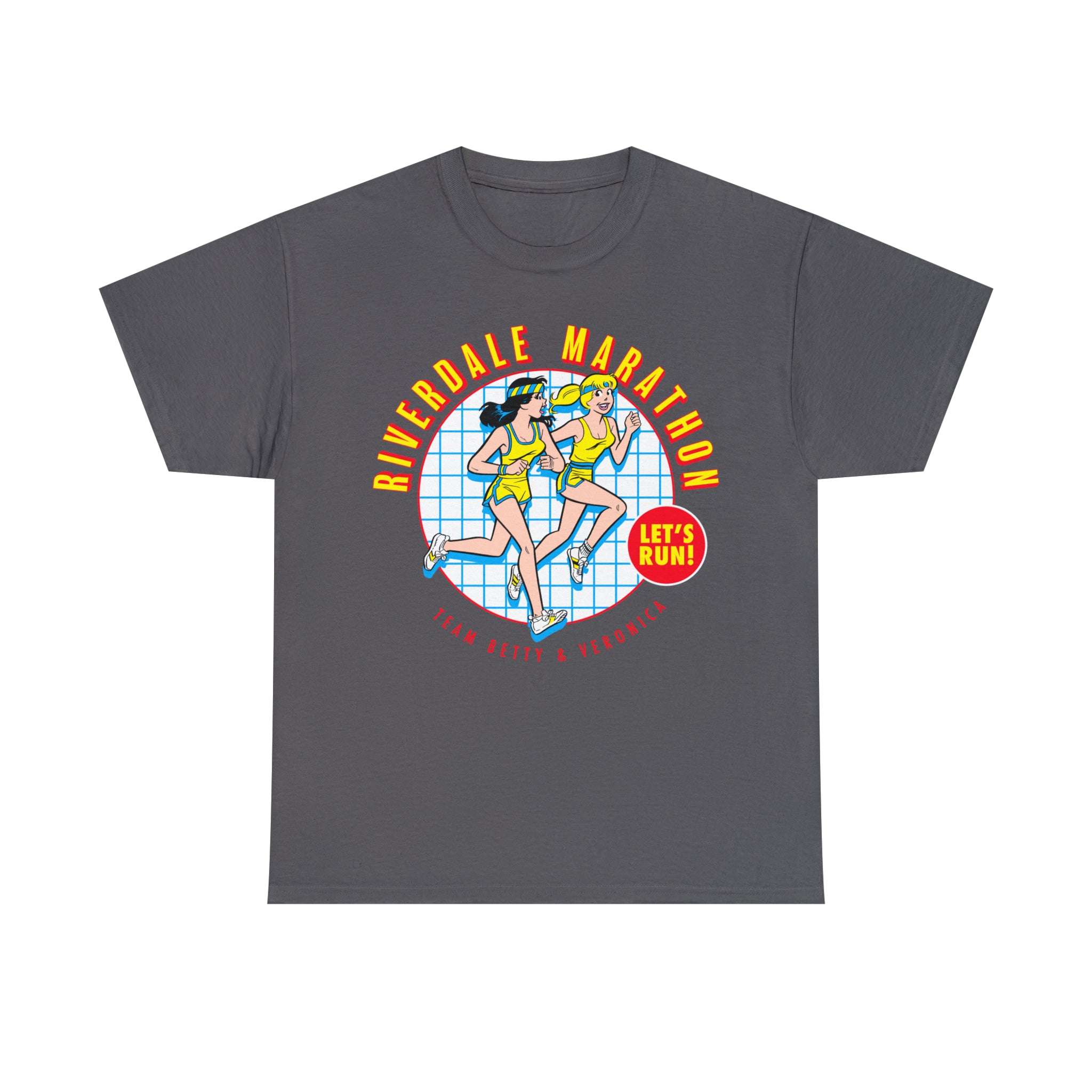 Riverdale Marathon Let's Run Graphic Tee - Unisex Heavy Cotton T-Shirt with Betty & Veronica Print | Casual Wear, TV Show Merchandise, Gifts for Fans