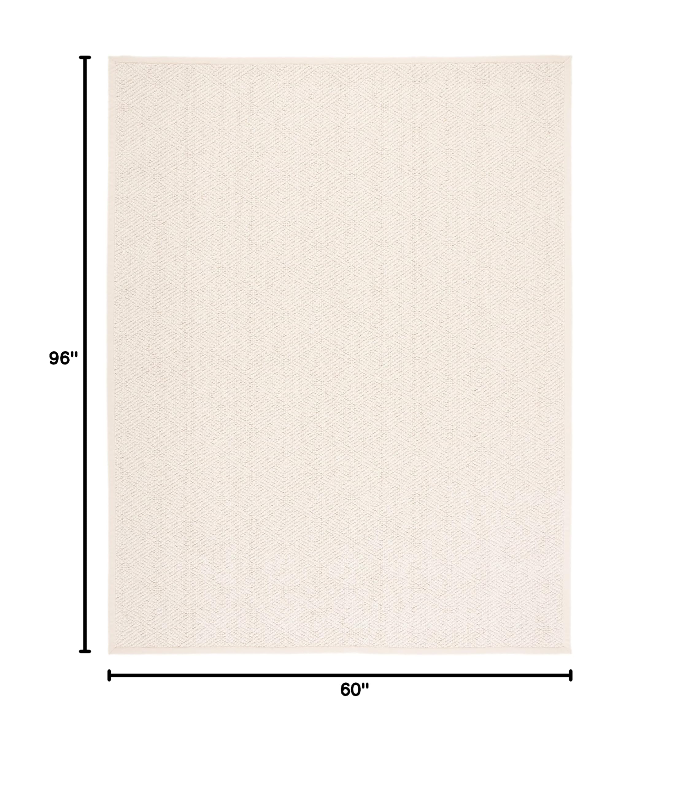 SAFAVIEH Handmade Wool & Jute Area Rug 5' x 8' - Natural Fiber Collection Ivory NF483A | Non-Slip Living Room & Bedroom Rug for High Traffic Areas | Boho Chic Home Decor for Cozy Spaces