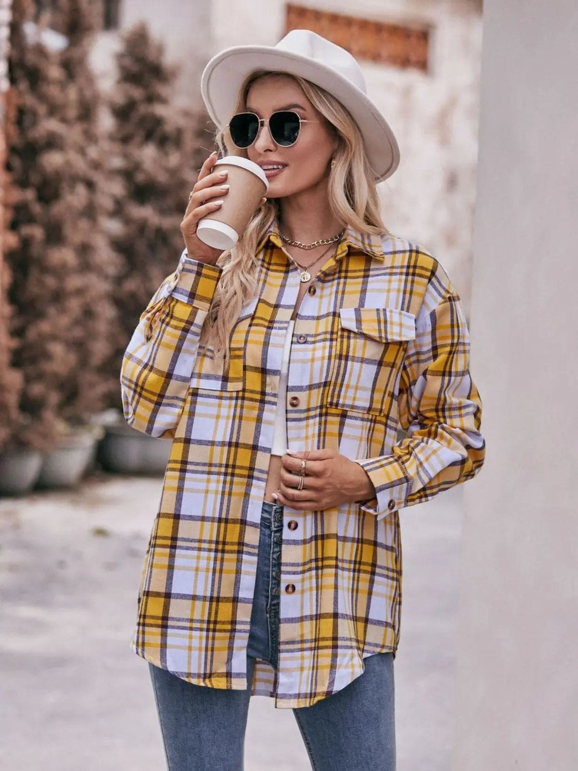 Stylish Plaid Dropped Shoulder Longline Shirt for Men & Women | Casual Oversized Flannel Shirt | Perfect for Fall Layering, Streetwear Outfits and Cozy Loungewear