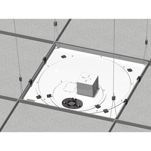 Chief Electrical Housing Single/Dual Outlet Cutouts - Replacement Ceiling Mount Tile Kit for Bathroom, Kitchen & Commercial Spaces