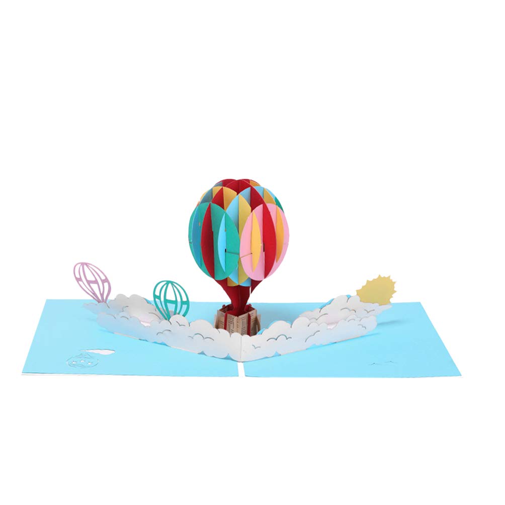 Amosfun 3D Pop Up Greeting Cards - Hot Air Balloon Birthday Card, Wedding Invitation, Party Supplies - Perfect for Birthdays, Anniversaries, Baby Showers & Special Occasions