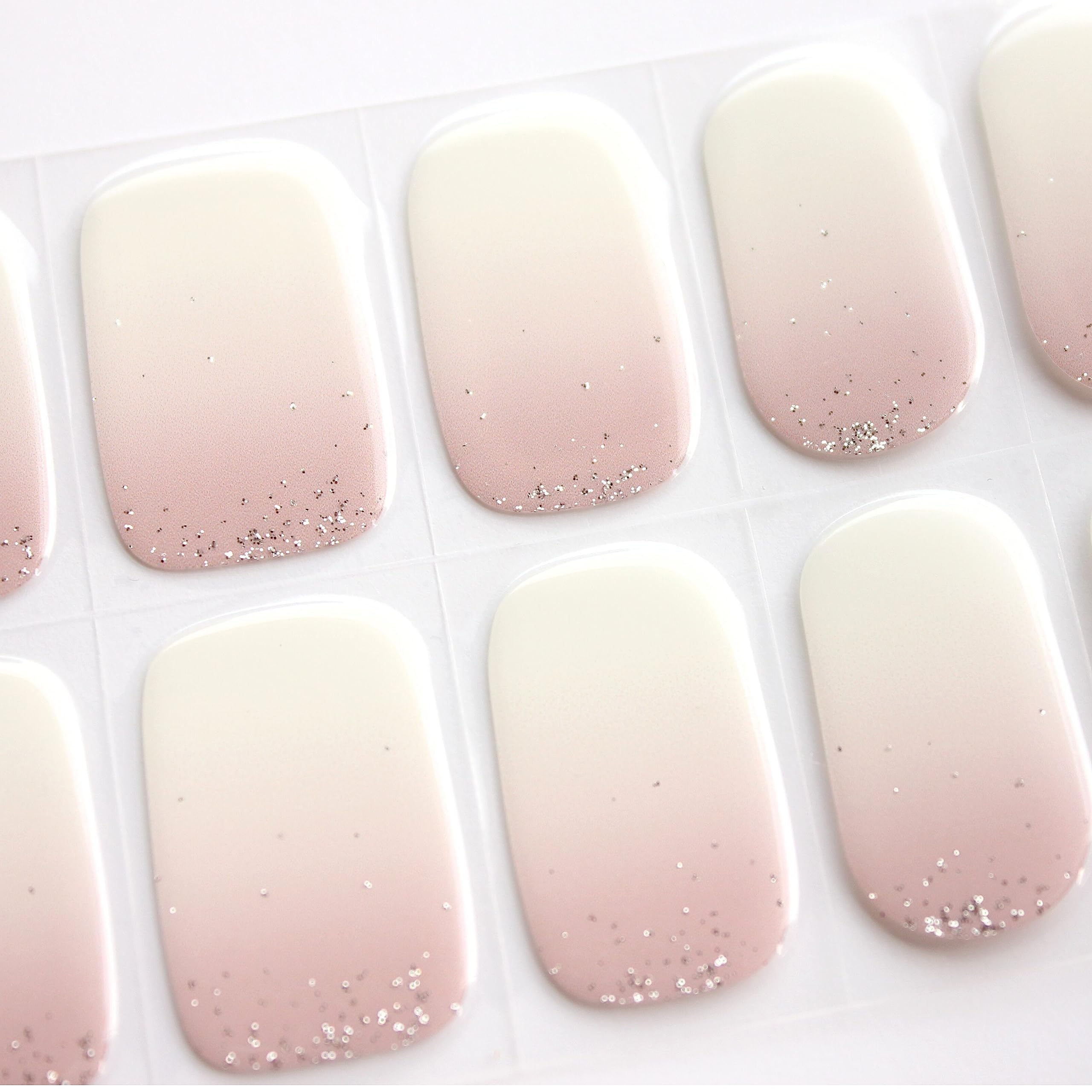 ALICE & BELLA Semi Cured Gel Nail Strips - 20 PCS Ombre Gradient Nail Stickers with Strengthening Effect, UV Light Cured Gel Polish for Salon Quality Manicure at Home (Bella's Favorite Ombre) - Perfect for Parties, Weddings, Holidays & Everyday Nail Art